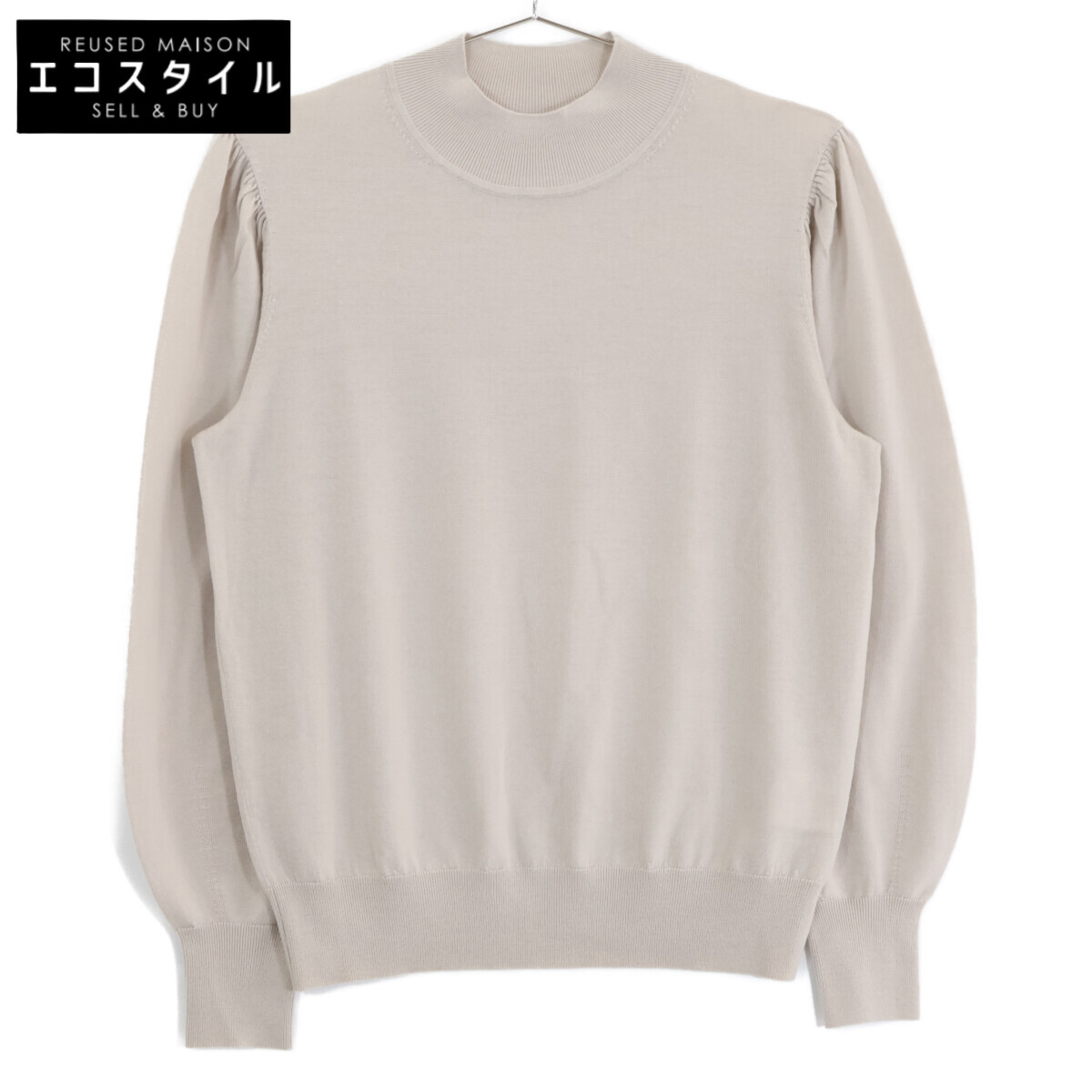theory luxe セオリーリュクス 【美品/25年製】03-5301713 Lawrence Reya Sweater モックネック ニットセーター トップス 38 ベージュ レディース 【中古】
