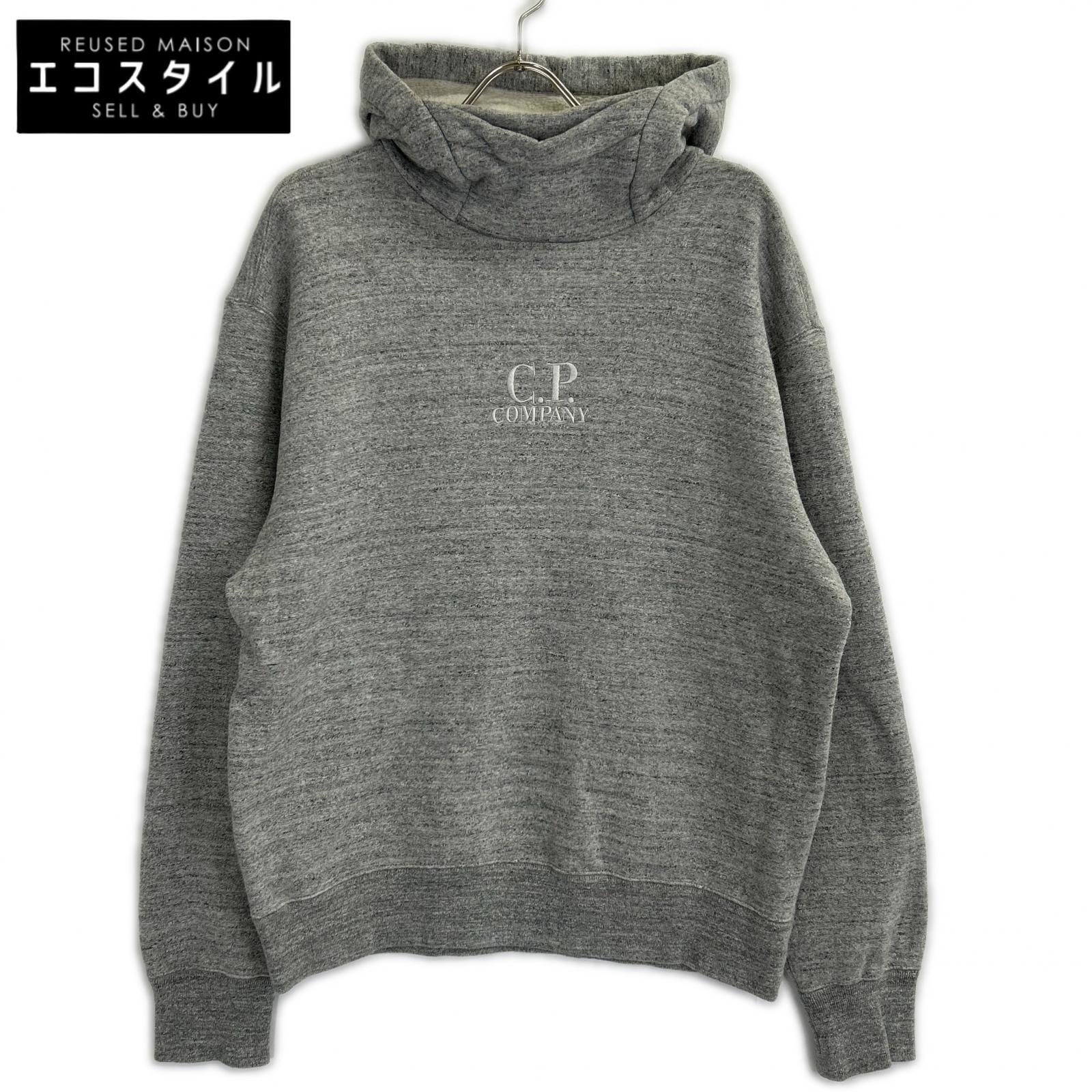 C.P.COMPANY シーピーカンパニー 24AW 薄墨色 ロゴタイプ フリース フーデッド 流汗 パーカー トップス   L 薄墨色 メンズ 【中古】