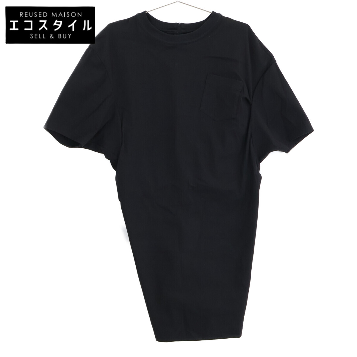 ISSEY MIYAKE イッセイミヤケ IM61FJ501 GENERIC WEAR バックジップ 半袖カットソー トップス 2 黒いこと レディース 【中古】