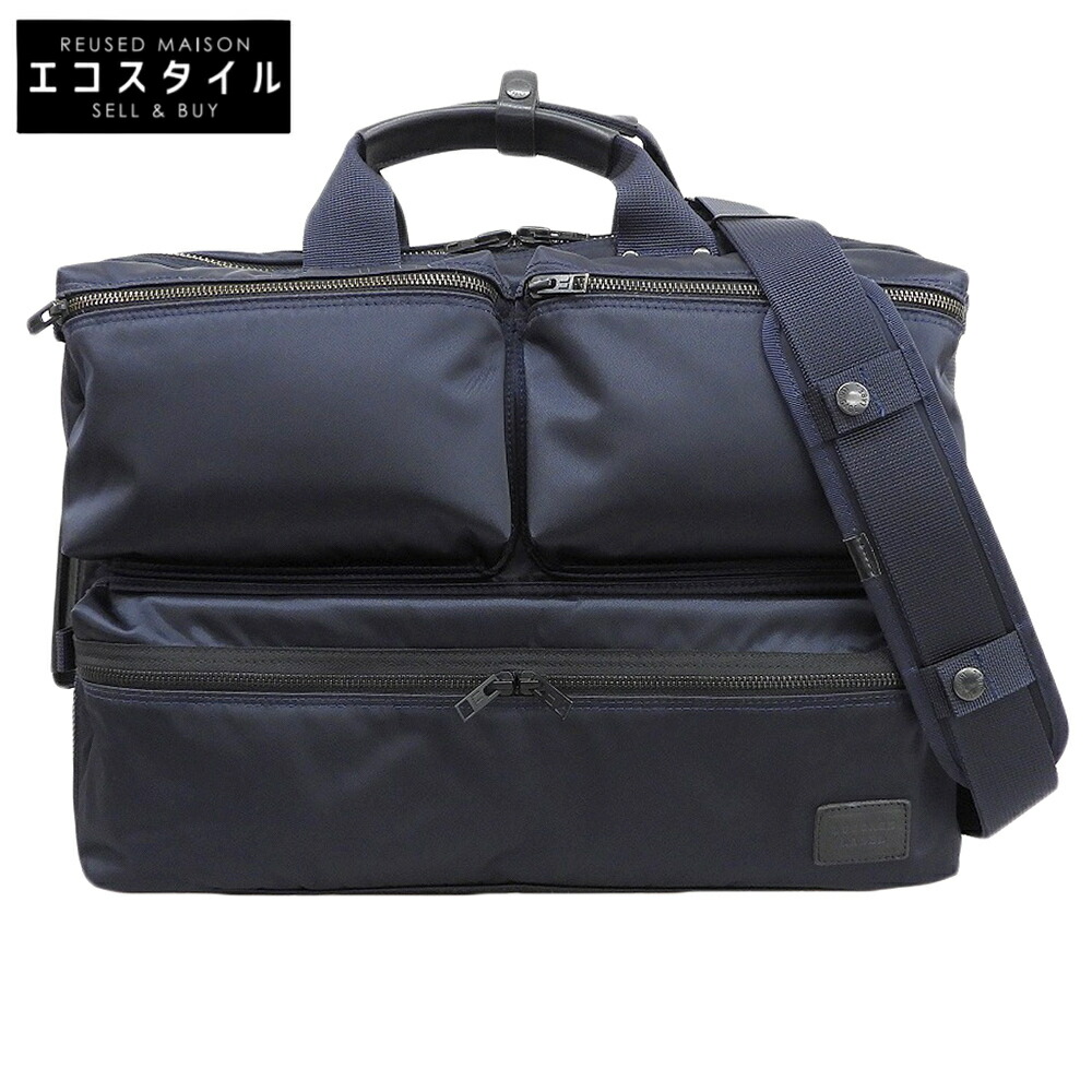 Luggage Label ラゲッジレーベル ZONE ゾーン ナイロン 3WAY ブリーフケース ビジネスバッグ メンズ ネイビー 973-05750 ビジネスバッグ ブリーフケース ネイビー メンズ 【中古】