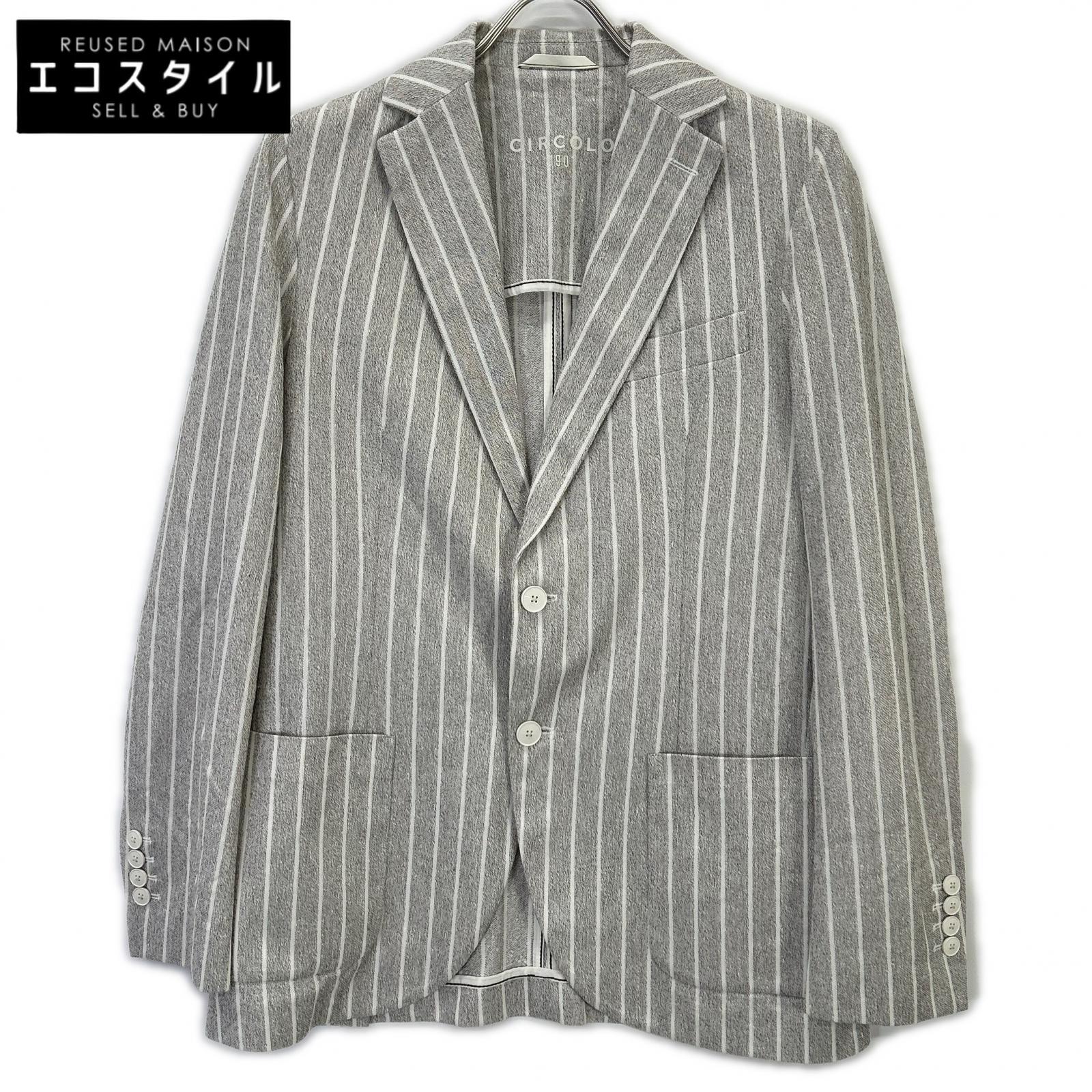 CIRCOLO1901 チルコロ1901 3104ｰ397037 ｺｯﾄﾝﾘﾈﾝ2Bｼﾞｬｹｯﾄ ジャケット 46 グレー メンズ 【中古】
