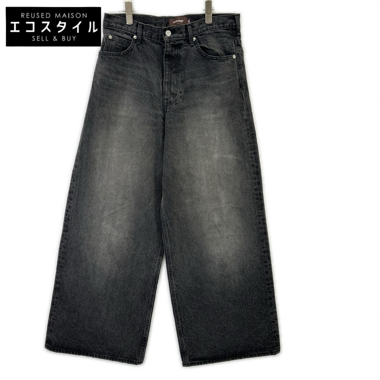 MASU エム エー エス ユー MASUBOYS B25F9PL002 USED加工 MB BAGGY ジーンズ ボトムス 48 ブラック メンズ 【中古】