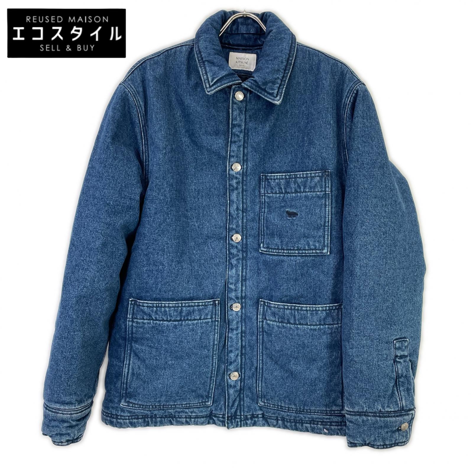 MAISON KITSUNE メゾンキツネ NM02119WW5023 ｲﾝﾃﾞｨｺﾞ PADDED WORKWEAR JACKET ﾊﾟﾃｯﾄﾞﾃﾞﾆﾑﾜｰｸｼﾞｬｹｯﾄ ジャケット M ブルー メンズ 【中古】