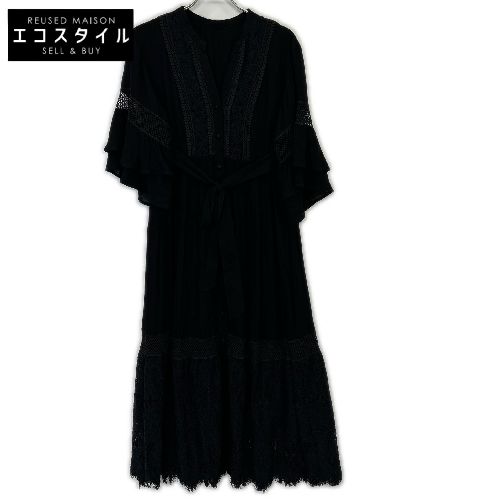 Grace Class グレース社会階級 02232 31018-00 黒いこと 23SS スカラスピード競技 マキシ衣裳 衣裳   36 黒いこと レディース 【中古】