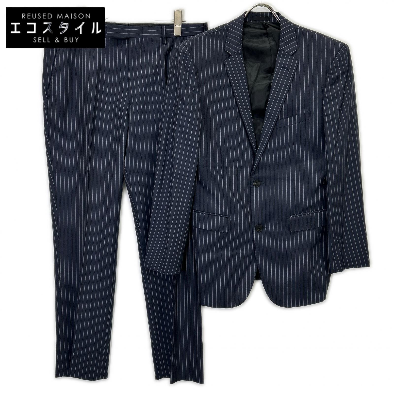BURBERRY BLACK LABEL バーバリーブラックレーベル 米国海軍 縞模様 D1H22-607-08 2天下太平 背広 背広 セットアップ   38/38 米国海軍 縞模様 メンズ 【中古】