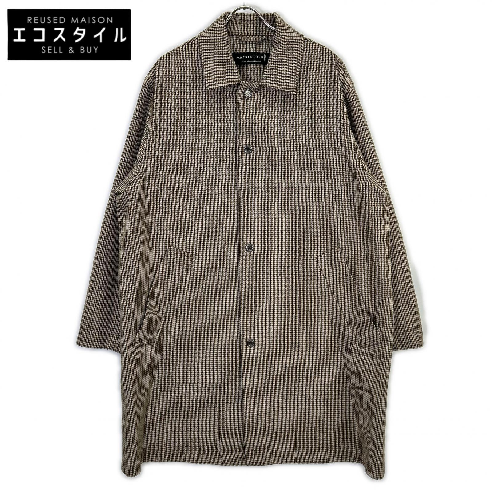 MACKINTOSH マッキントッシュ 赤銅色 GM-1058 ハウンドトゥース GTS HALKIRK 厚地の外套 厚地の外套   38 赤銅色 チドリ透かし彫り メンズ 【中古】