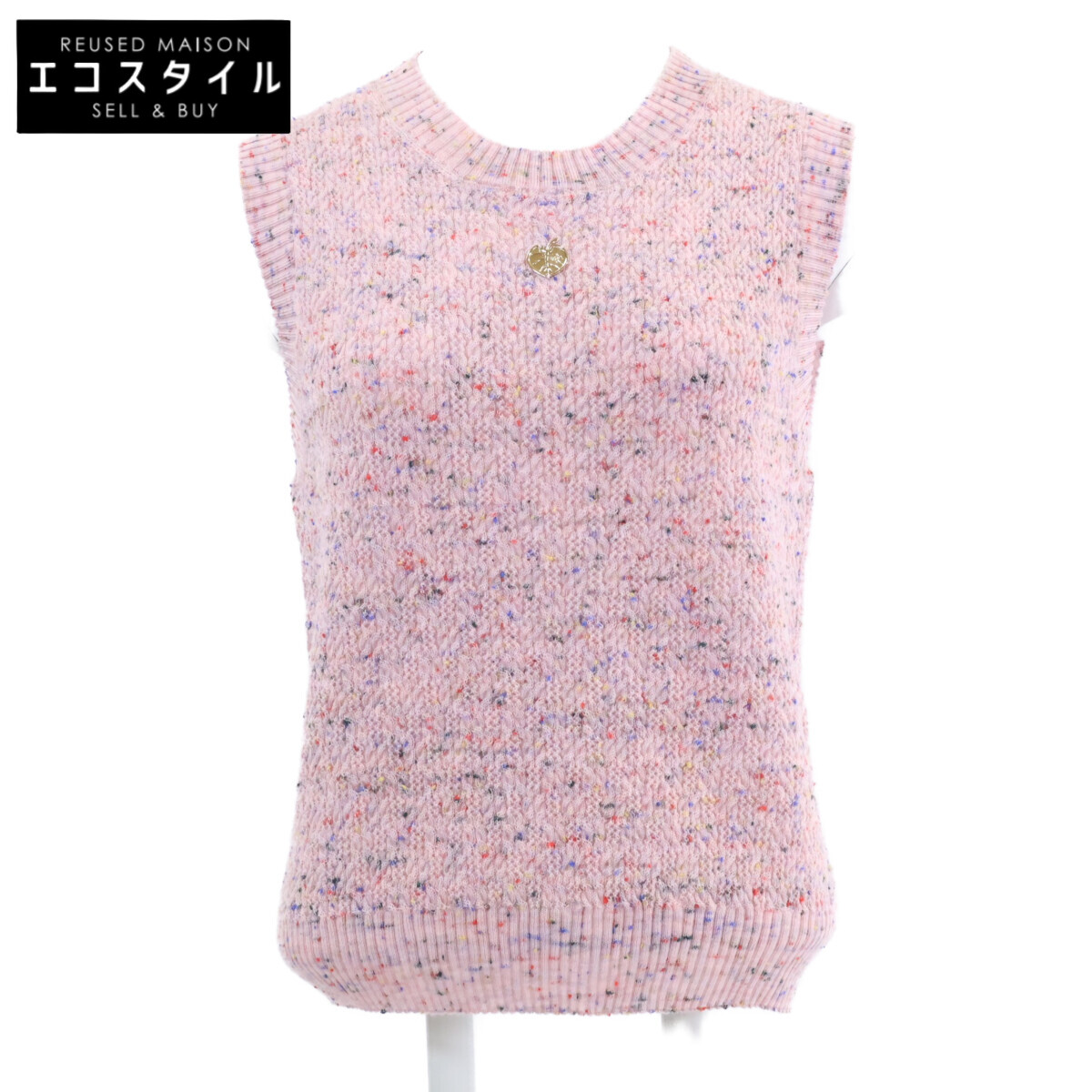 CHANEL シャネル 【新品負けず劣らず/国内定め事】25A P79975K11525 岩礁一皿 編み物 より良い 40 さくら色 レディース 【中古】