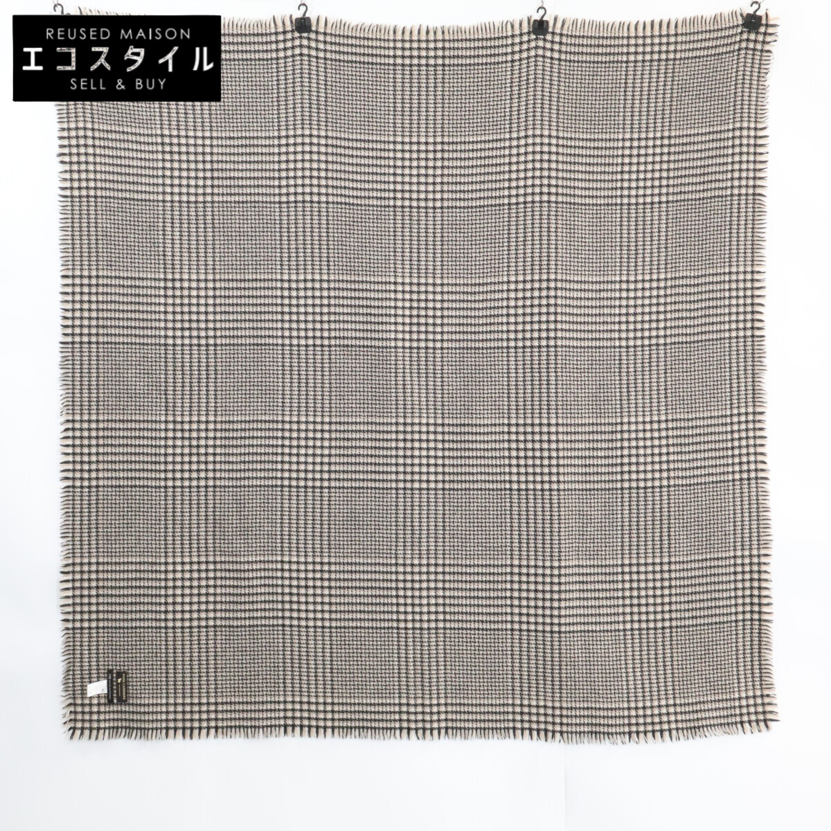 NIJYUSANKU 23区 【美品】AA3DIA0403 グレンチェック カシミヤ ストール F ベージュ/ブラック レディース 【中古】