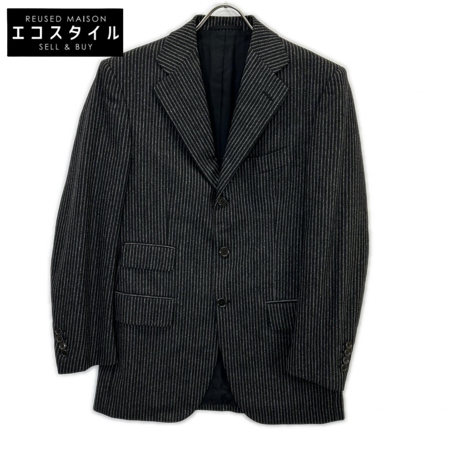 LUCIANO BARBERA ルチアーノバルベラ 982922 チャコールグレー ストライプ3Bジャケット ジャケット 46 グレー メンズ 【中古】|ブランドリユース エコスタイル