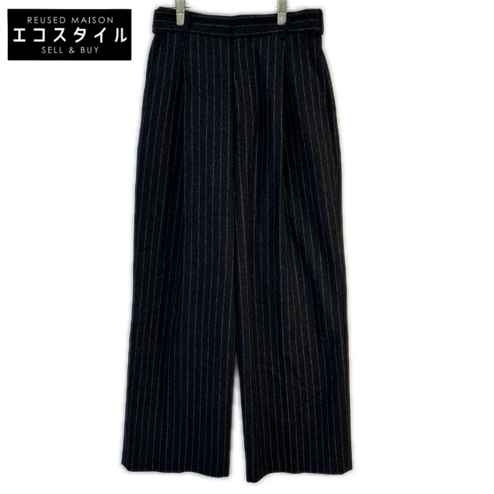 INSCRIRE アンスクリア 25AW INSCRIRE STRIPE WIDE PANTS ボトムス 3 ブラック系 メンズ 【中古】｜ブランドリユース エコスタイル