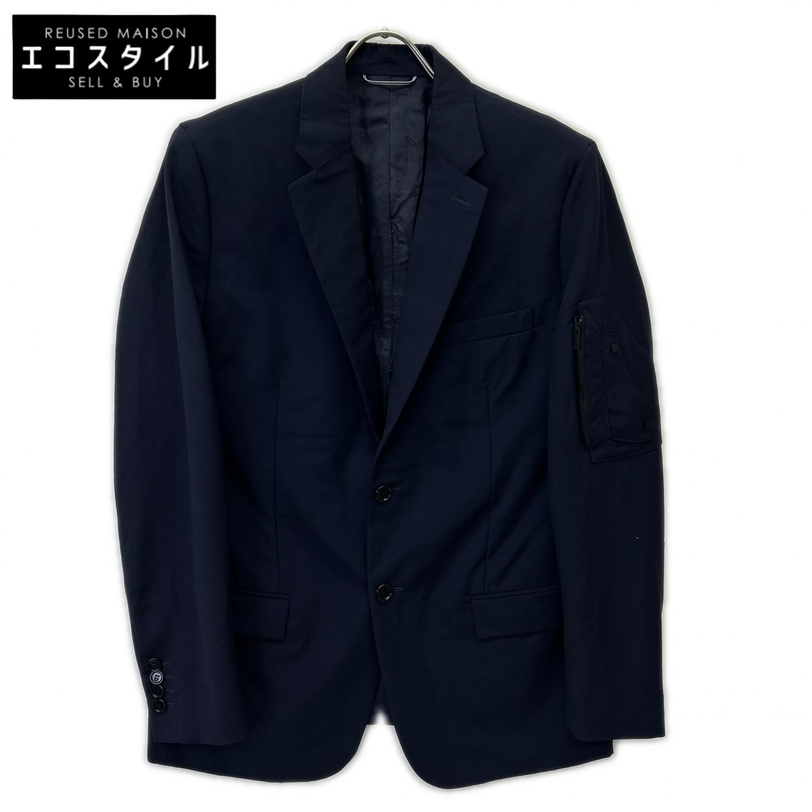DIOR クリスチャンディオール 013C217A3500 米国海軍 20SS  アームサドルポケット 羊毛モヘヤ 2B テーラードジャケット 上衣   48 米国海軍 メンズ 【中古】