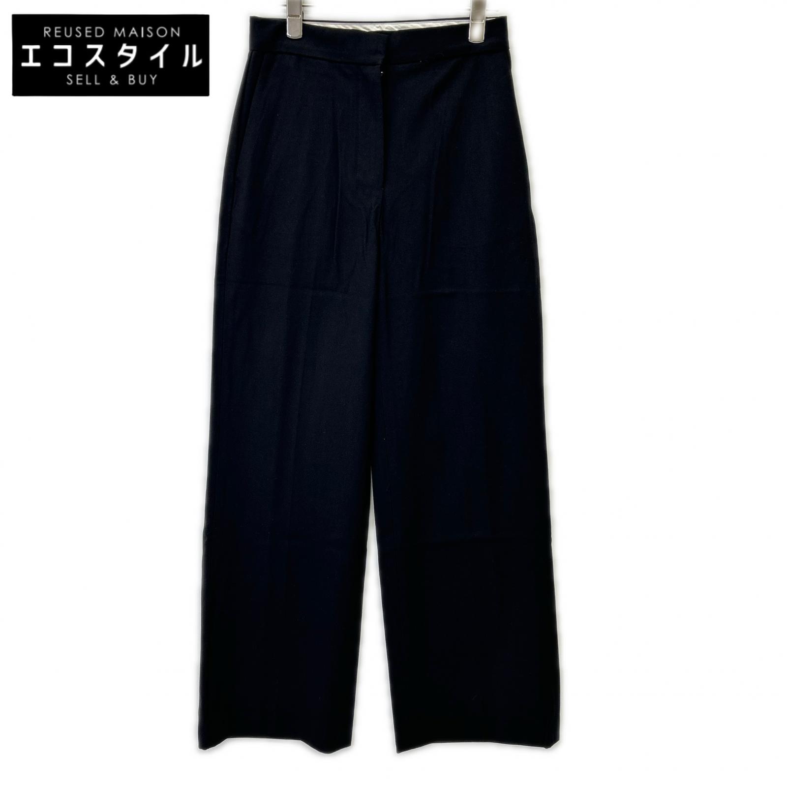 THE ROW ザ ファースト 7240 W2507 delton pant ワイドトラウザー 黒いこと ボトムス   2 黒いこと レディース 【中古】