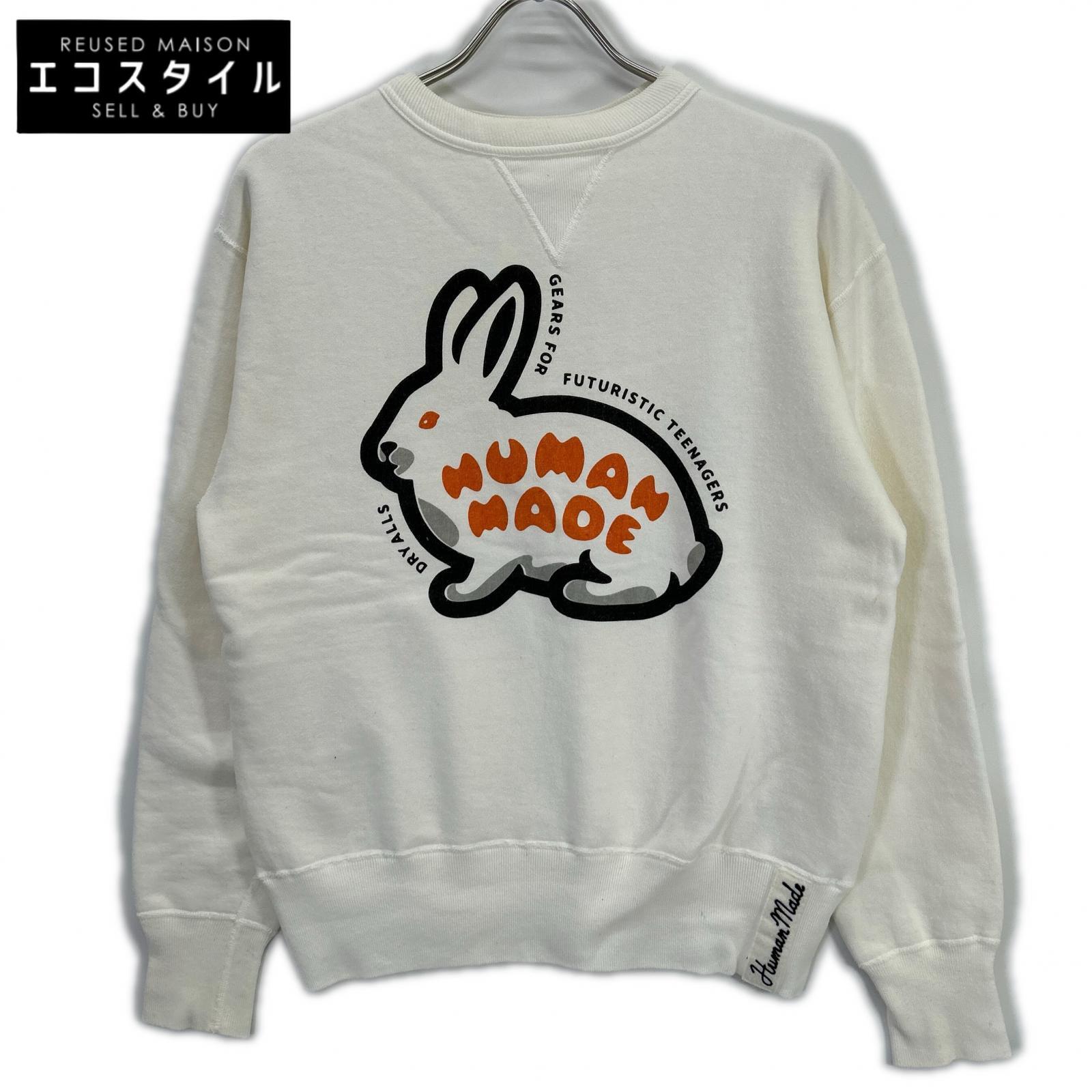 HUMAN MADE ヒューマンお手伝いさん 白いこと 家兎 ツリアミ トレイナー トップス   S 白いこと レディース 【中古】