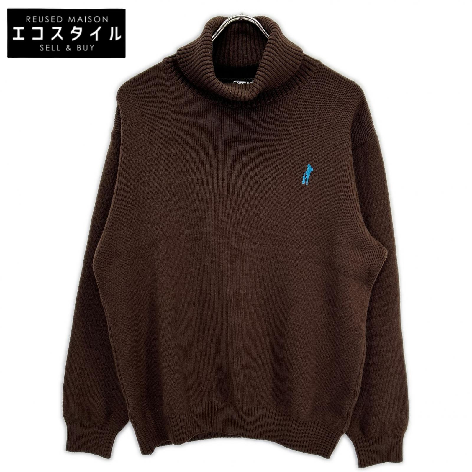 HYSTERIC GLAMOUR ヒステリックグラマー 24年 02243NS11 赤銅色 HYSTERIC TIMES刺しゅう タートルネックスウェーター トップス   L 赤銅色 メンズ 【中古】