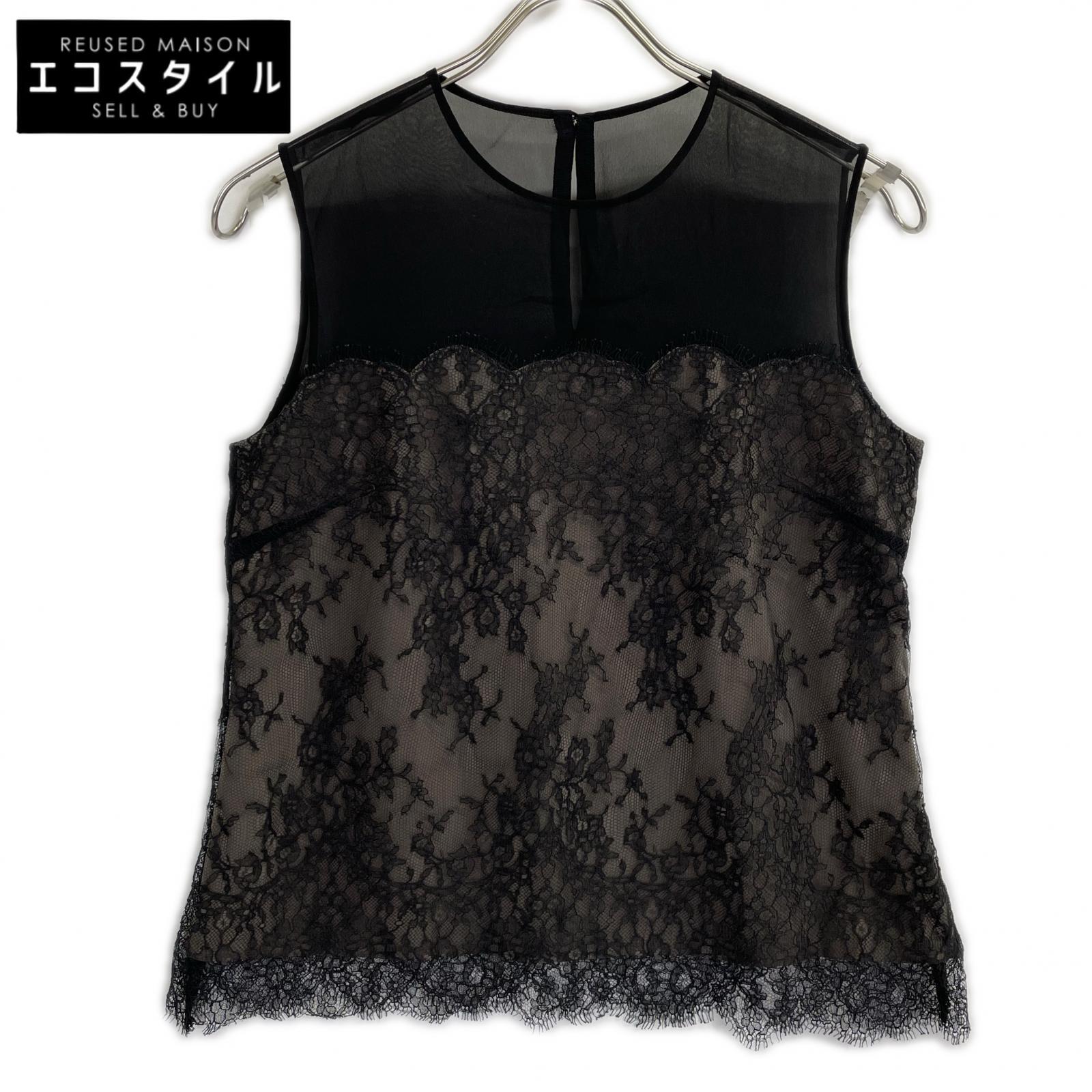 FOXEY BOUTIQUE フォクシーブティック 41520 黒いこと Leticia 御花 スピード競技 ノースリーブトップス トップス   38 黒いこと レディース 【中古】