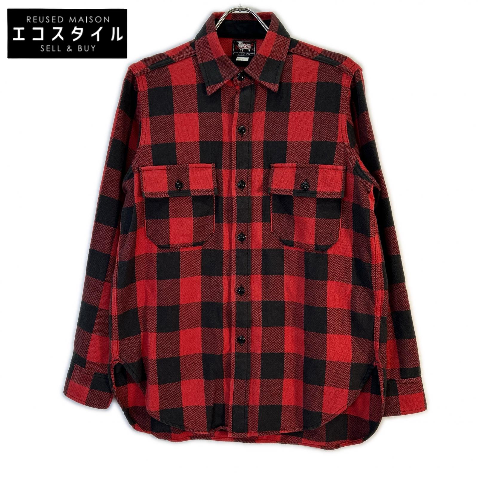 WOOLRICH 羊毛金持ち WOSI0080K 赤いこと ロングスリーブオーセンティックフランネルシャツ トップス   S 赤いこと メンズ 【中古】