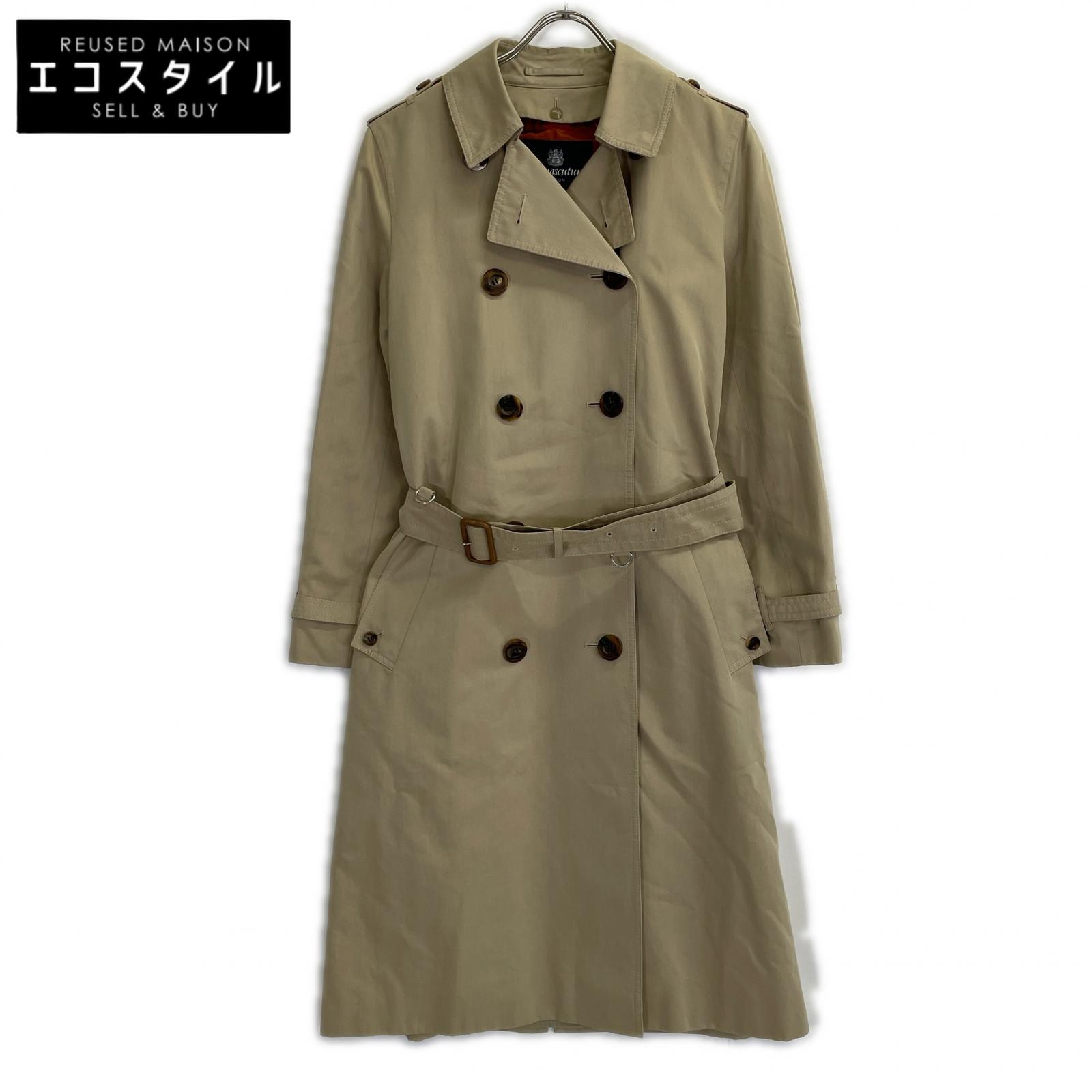 Aquascutum アクアスキュータム 1253521-81 ベージュ ラインドライブ付き添い人 トレンチコート 厚地の外套   6F ベージュ レディース 【中古】