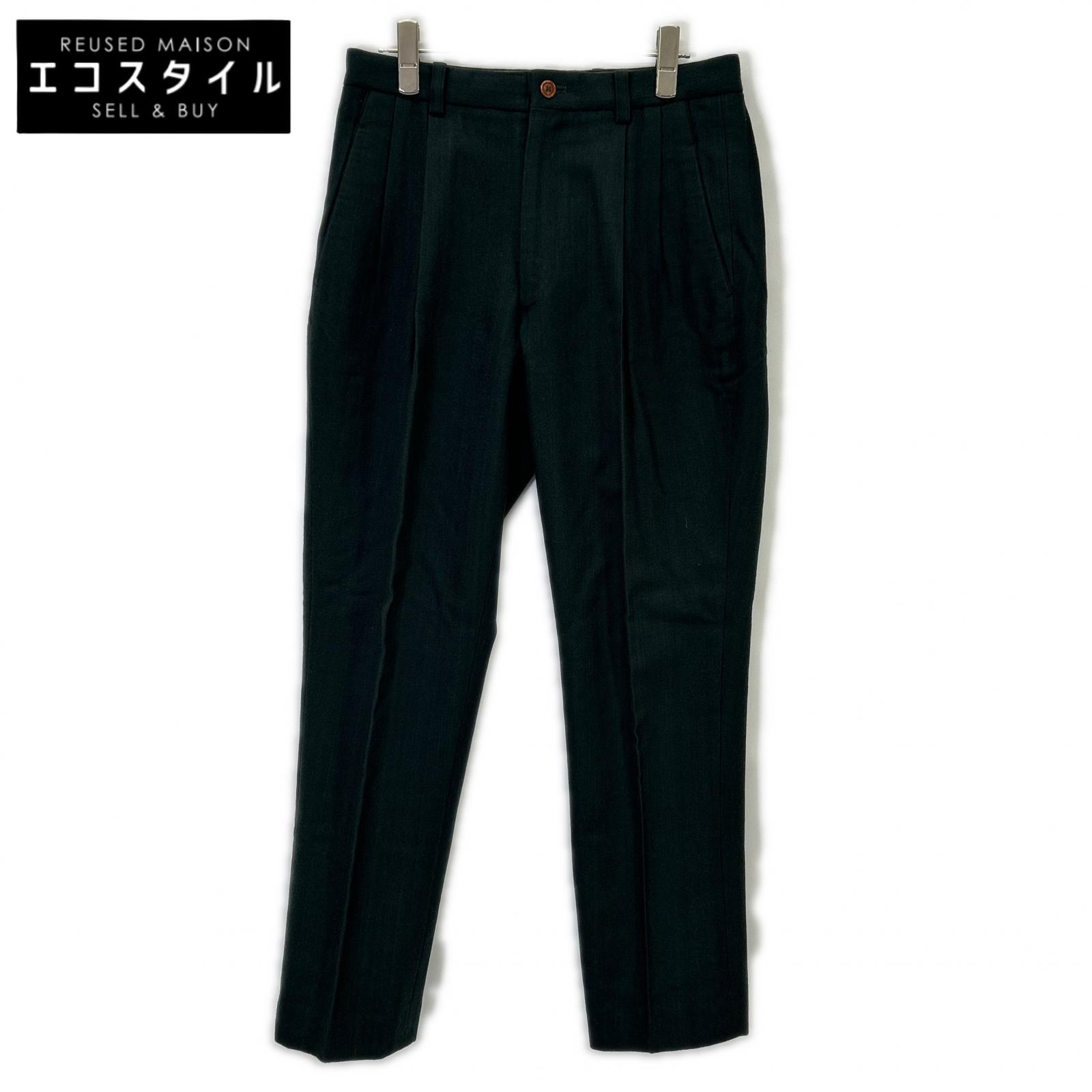 ISSEY MIYAKE MEN イッセイミヤケメン 80s グリーン ウール パンツ 筆タグ ボトムス M グリーン メンズ 【中古】|ブランドリユース エコスタイル