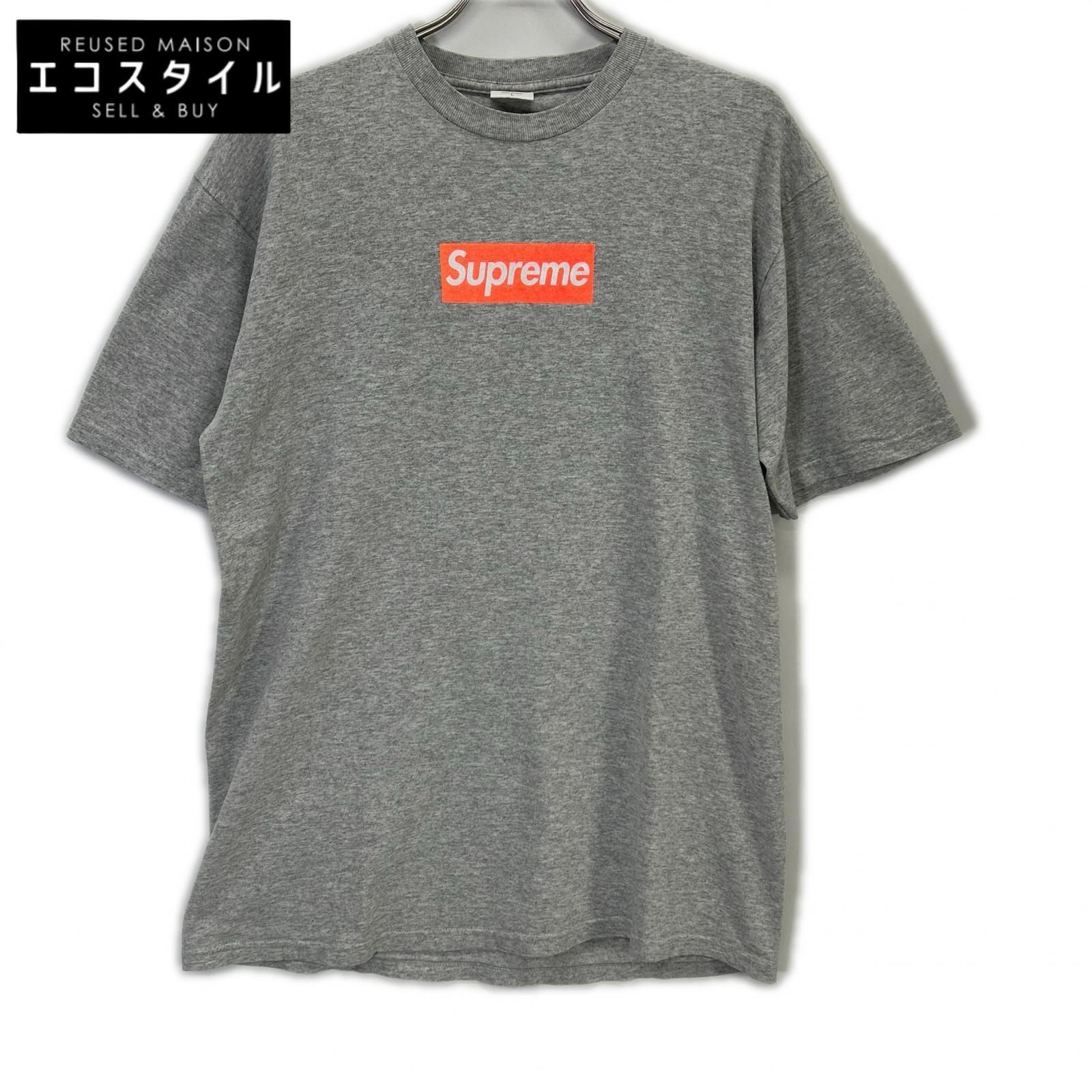 Supreme シュプリーム 00S ツル曳き船 すべり出し ボックス席ロゴタイプ ティーシャツ トップス   L 薄墨色 メンズ 【中古】