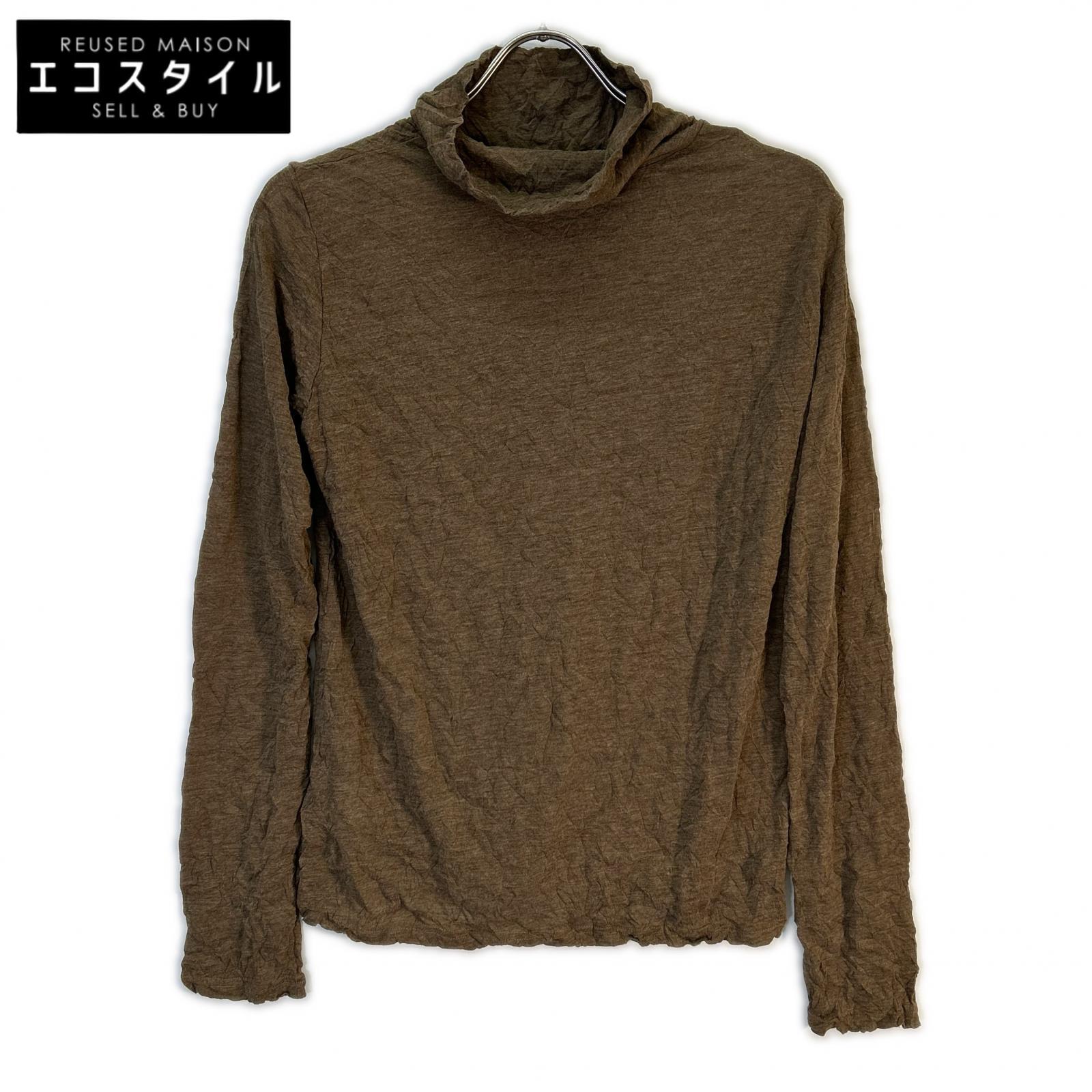 MeISSEYMIYAKE ミーイッセイミヤケ MI32JK372 赤銅色 シワ製作 ハイネックカットソー トップス   書きとどめるなし 赤銅色 レディース 【中古】