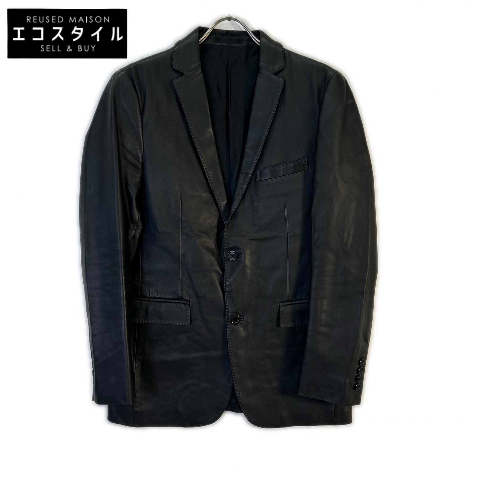 BURBERRY BLACK LABEL バーバリーブラックレーベル 11年製 黒いこと なめし革上衣 上衣   L 黒いこと メンズ 【中古】