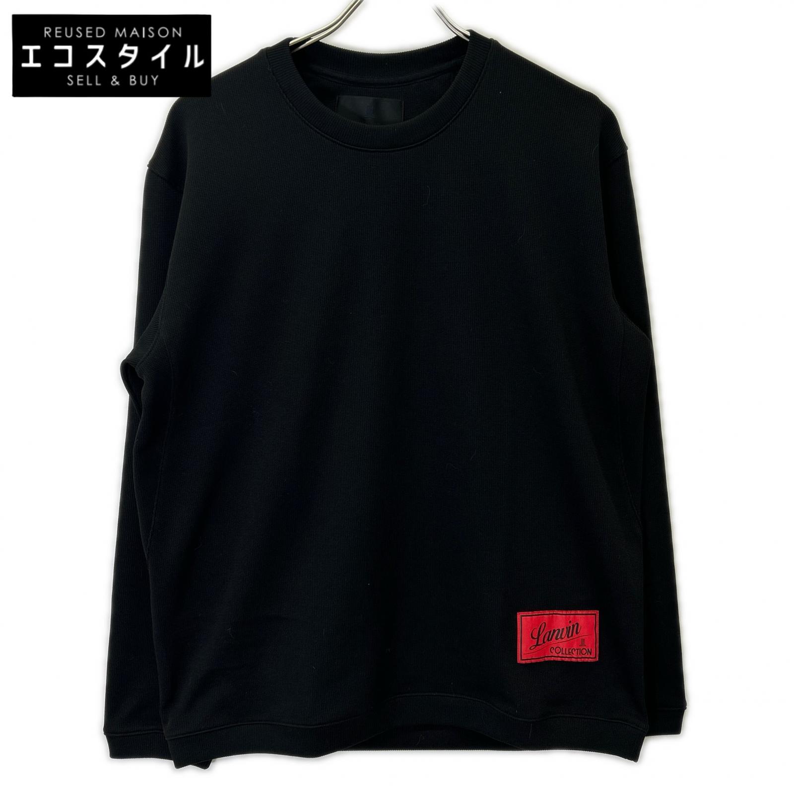 LANVIN COLLECTION ランバンコレクション 248501 黒いこと RIB JERSEY CREW NECK LS トップス トップス   50 黒いこと メンズ 【中古】