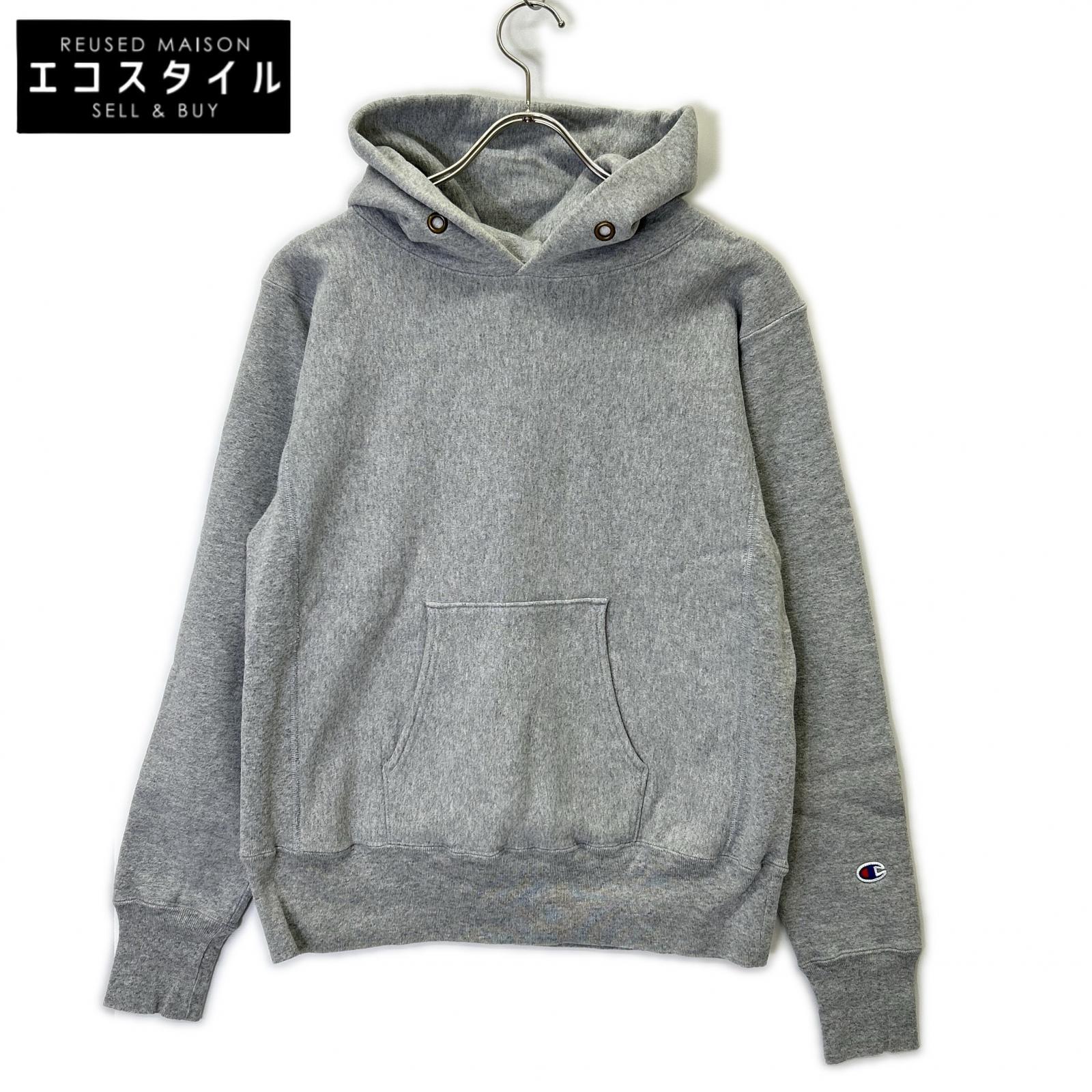 Champion はやりっ子 薄墨色 リバースウィーブ スウェットフーディ USA製 トップス   MEDIUM 薄墨色 メンズ 【中古】
