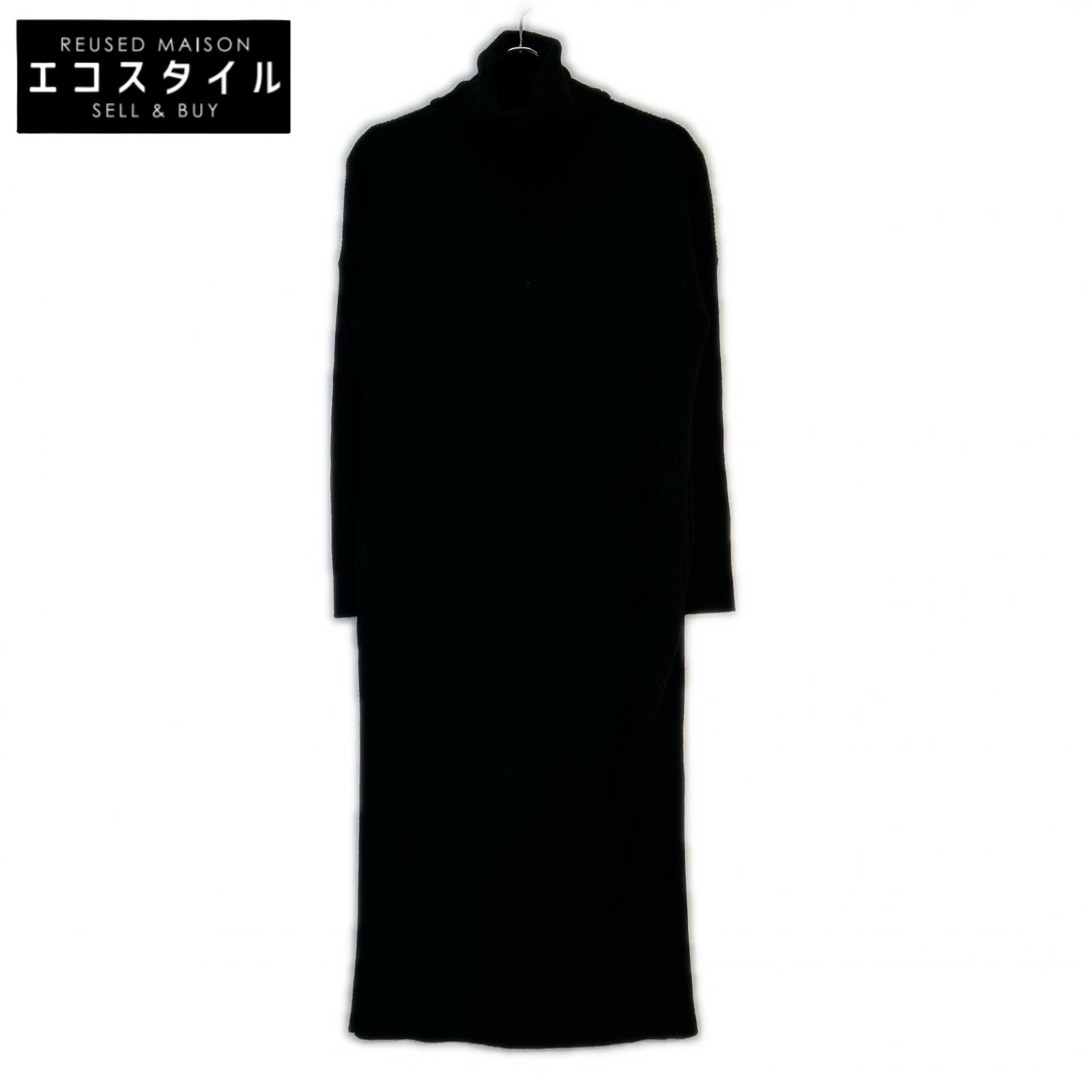 Deuxieme Classe ドゥーズィエムクラス 20-040-500-7010 黒いこと 羊毛 タートルネック ロングスリーブリブニットワンピース 衣裳   書きあらわす皆無 黒いこと レディース 【中古】