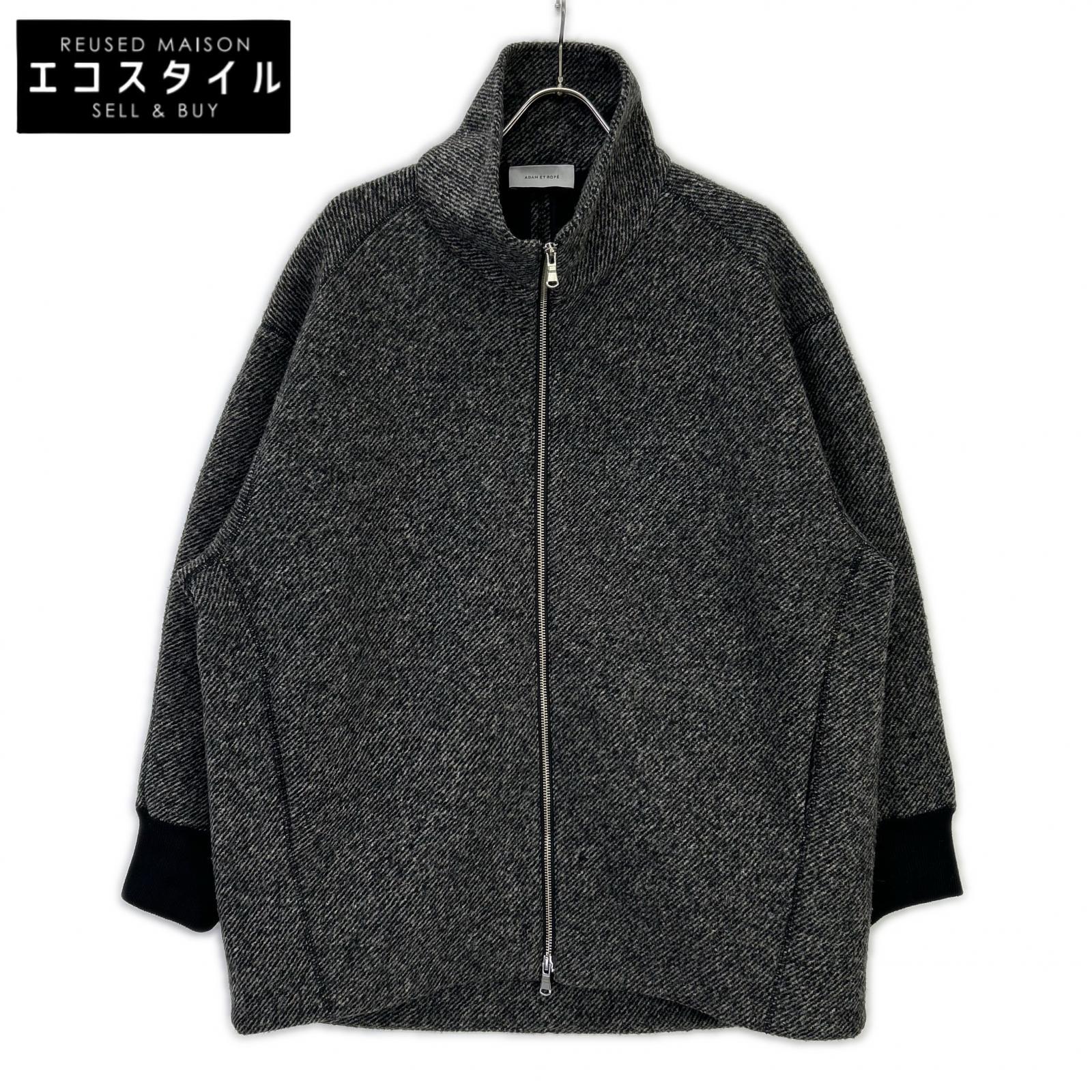Adam et Rope アダムエロペ 24AW GAL24070 ツイードボンディングコーディガン 上衣   F 黒いこと レディース 【中古】