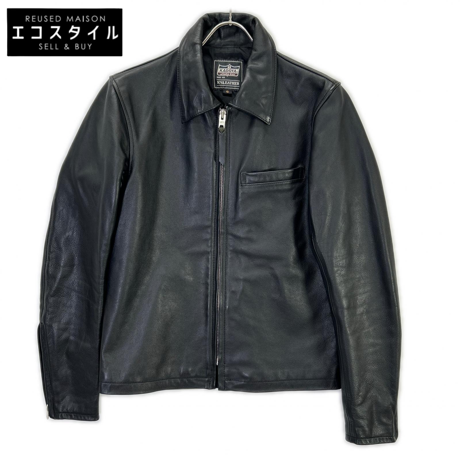 KADOYA カドヤ K\u0027S LEATHER 牛皮 ｼﾝｸﾞﾙﾗｲﾀﾞｰｽｼﾞｬｹｯﾄ 上衣 S 黒いこと メンズ 【中古】 コート・ジャケット-メンズファッション
