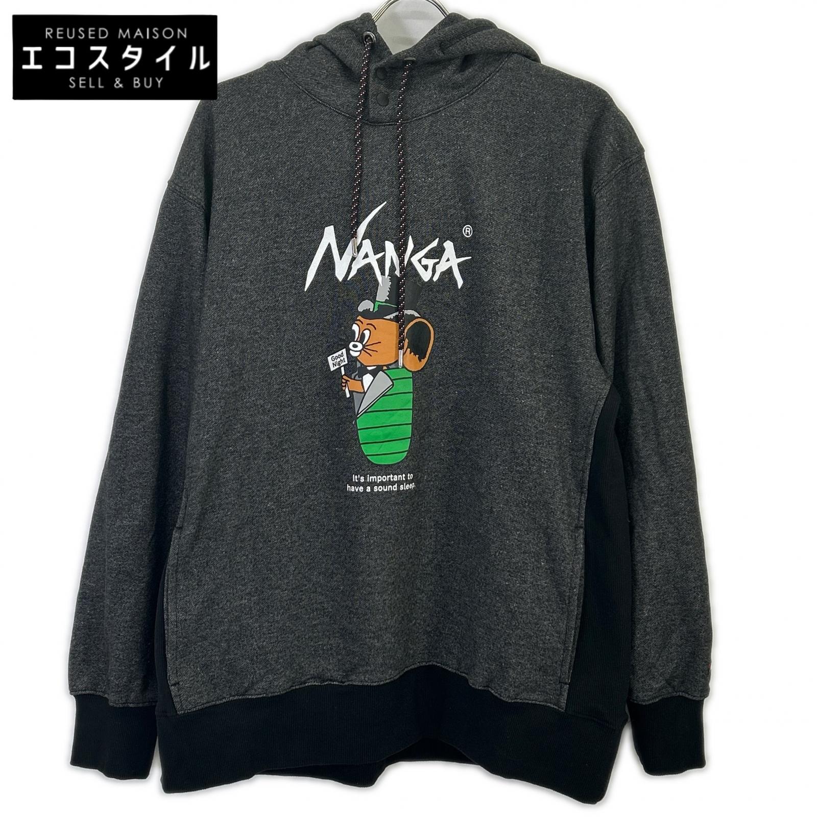 NANGA ナンガ × JERRY UKAI エコ変わり種 スリーピングバッグ ジェリーマルケス フーディー トップス   L 黒いこと メンズ 【中古】