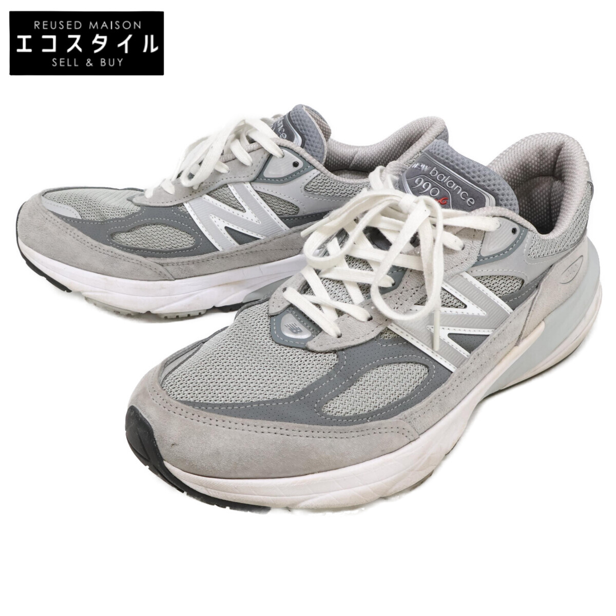 NEW BALANCE ニュー平衡にする M990GL6 Made インチ USA スエードクロス/メッシュ スニーカー シューズ   US10 1/2 薄墨色 メンズ 【中古】