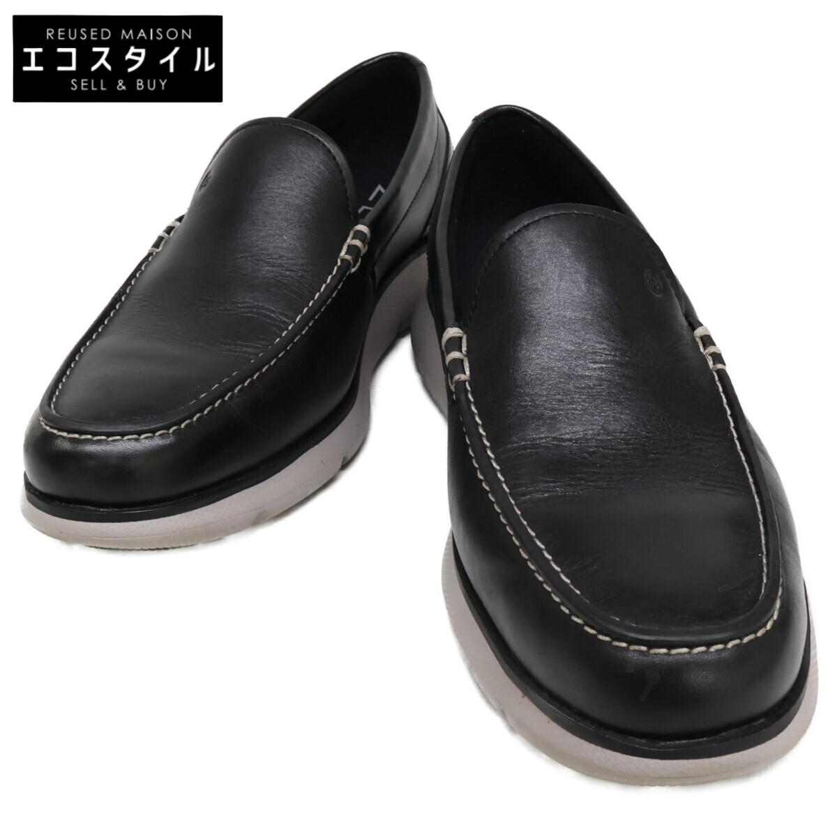 COLE HAAN コールハーン C34303 ゼログランド オムニ ベネチアンローファー シューズ 7 1/2M ブラック/ドーブグレイ メンズ 【中古】|ブランドリユース エコスタイル