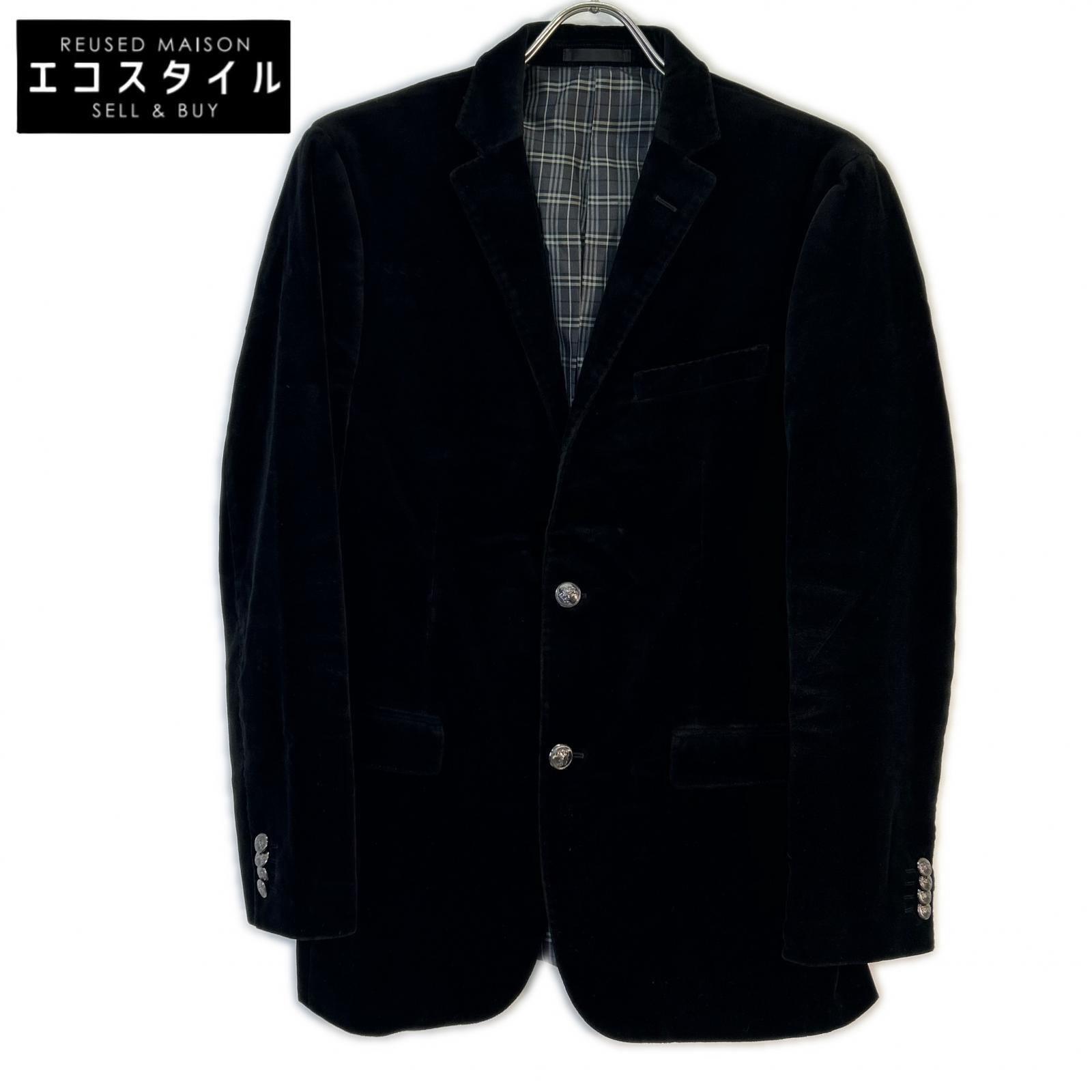 BURBERRY BLACK LABEL バーバリーブラックレーベル 11年 黒いこと 天鵞絨 上衣 上衣   L 黒いこと メンズ 【中古】