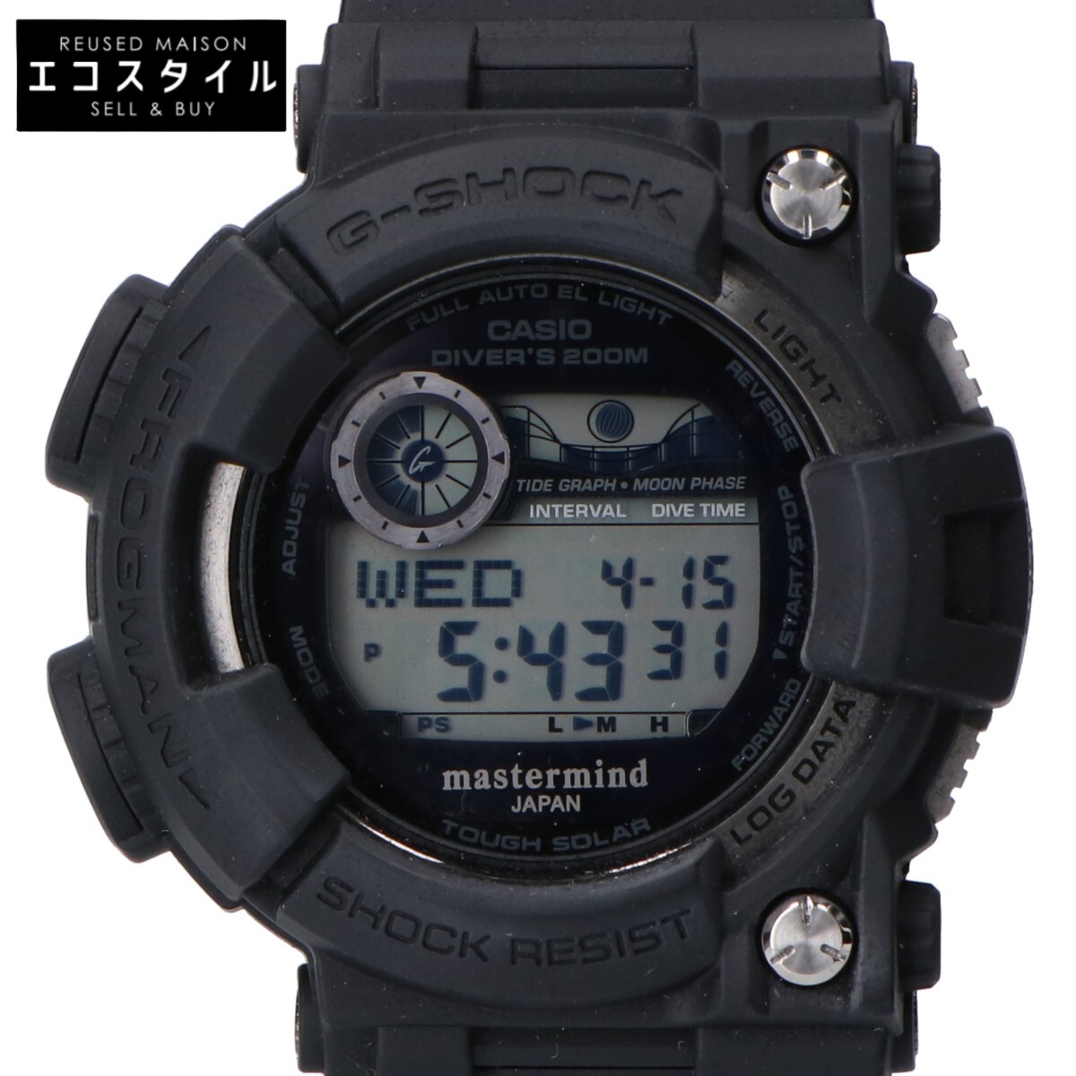 G-SHOCK ジーショック 新品負けず劣らず x マスターマインドジャパン GWF-1000-MM 30周年祝する ロンハーマン千駄ヶ谷押さえる 潜水夫 手ごわいソーラー ウオッチ   黒いこと メンズ 【中古】