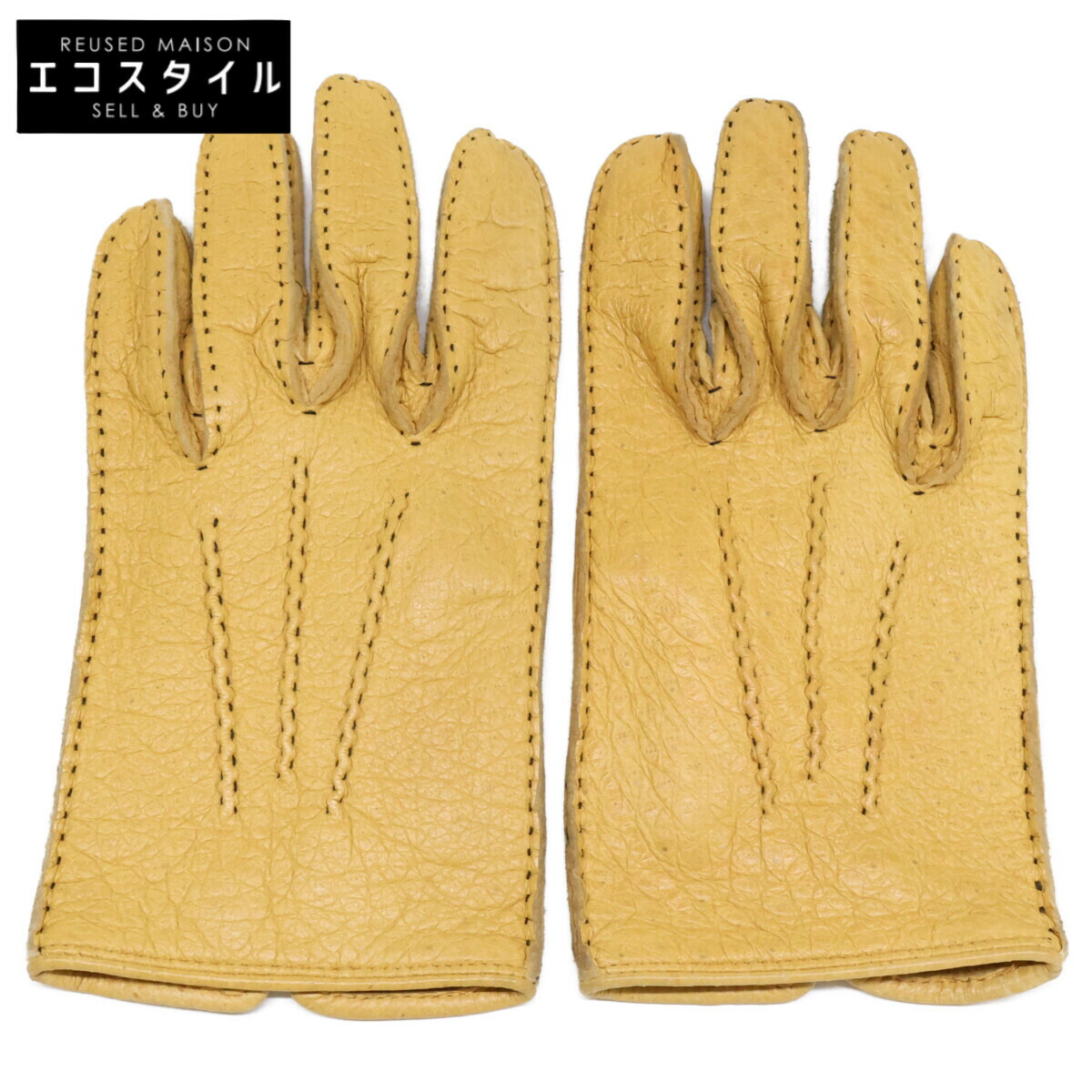 DENTS デンツ 15-1043 ペッカリー 裏地なし 地球儀   7 CORK メンズ 【中古】