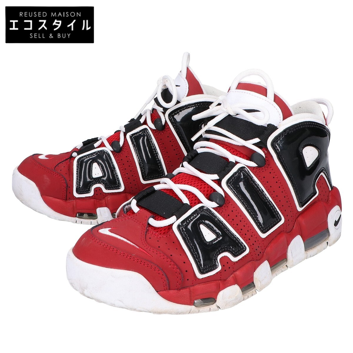 NIKE ナイキ 921948-600 AIR MORE UPTEMPO 96 エア湖 トマス・モア 繰り上げるペース96 スニーカー シューズ 28 VARSITY RED/WHITE-BLACK メンズ 【中古】