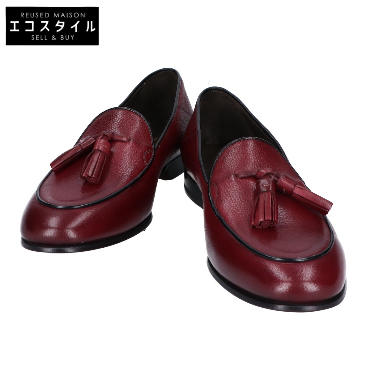 Franco Lione フランコ リオーネ 【新品同様】タッセル ローファー シューズ 40 ワインレッド メンズ 【中古】|ブランドリユース エコスタイル