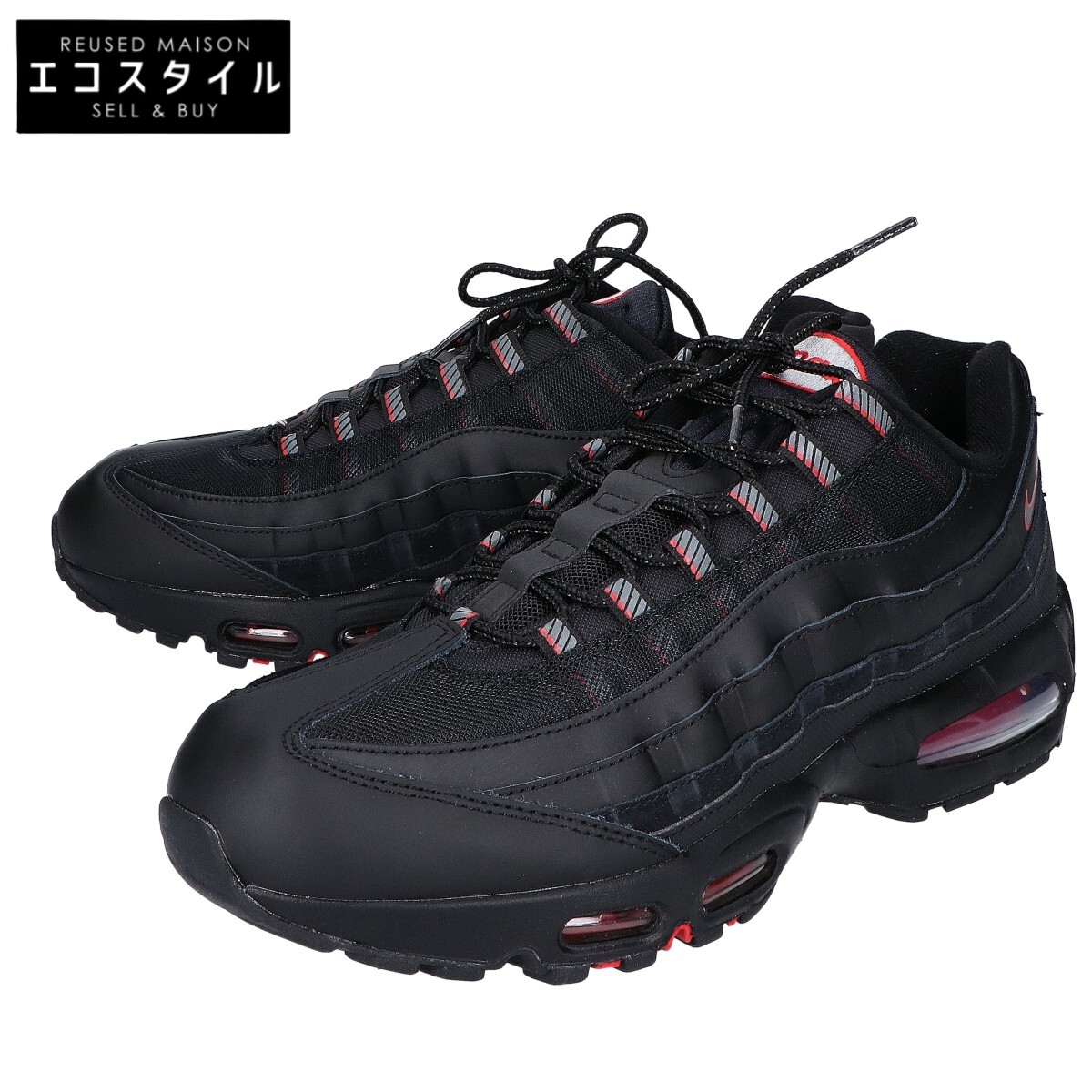NIKE ナイキ 【新品負けず劣らず】IH1228-003 Air Max 95 Big Bubble Racing Pack 大気圏マックス95 ビッグ砂上の楼閣 一ころ 風呂敷き包み スニーカー シューズ 30 黒いこと/ユニバーシティレッド/白いこと/スモークグレー メンズ 【中古】