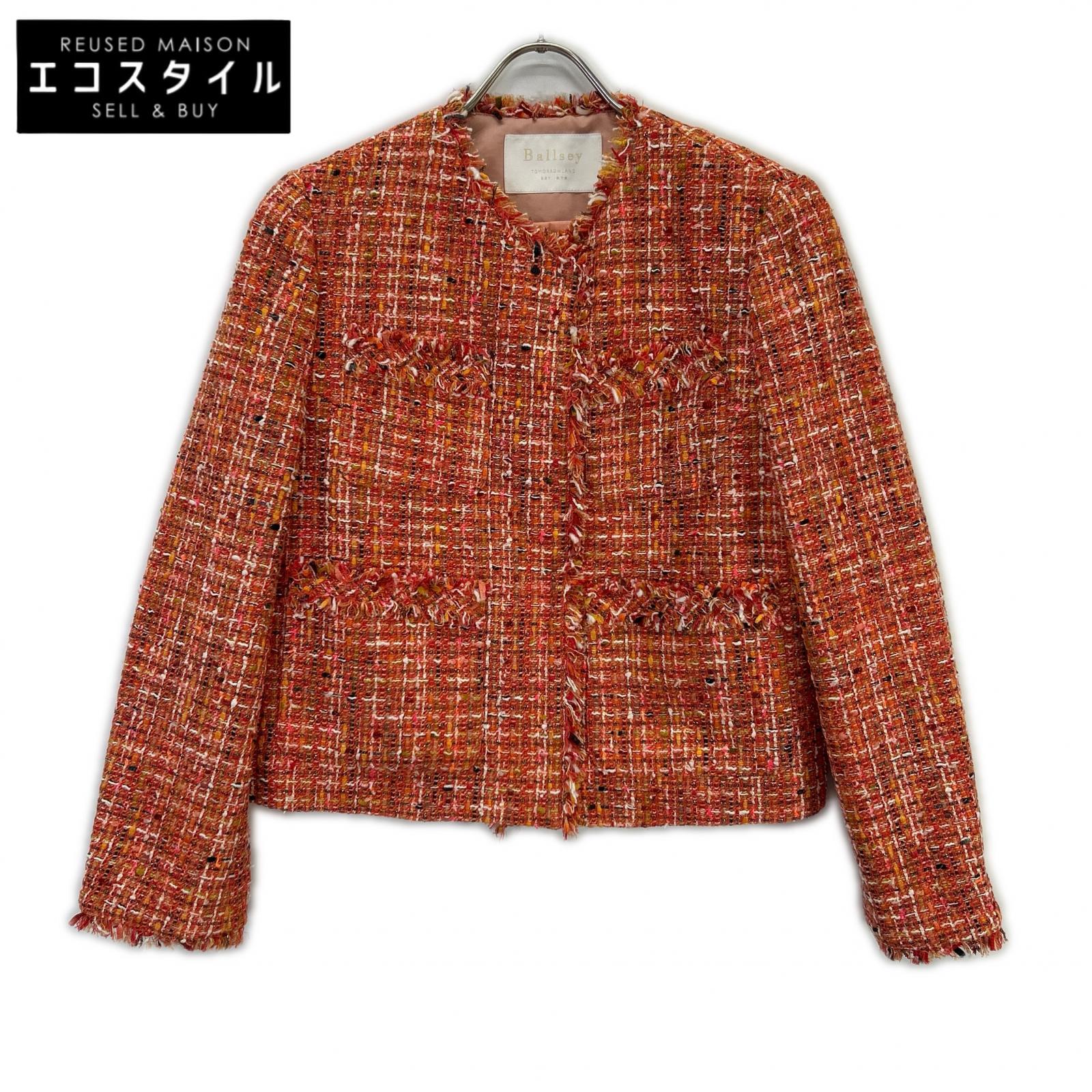 BALLSEY ボールジー 25年 オレンジ シャイニーカラーツイード 4ポケットジャケット ジャケット 36 オレンジ レディース 【中古】｜ブランドリユース エコスタイル