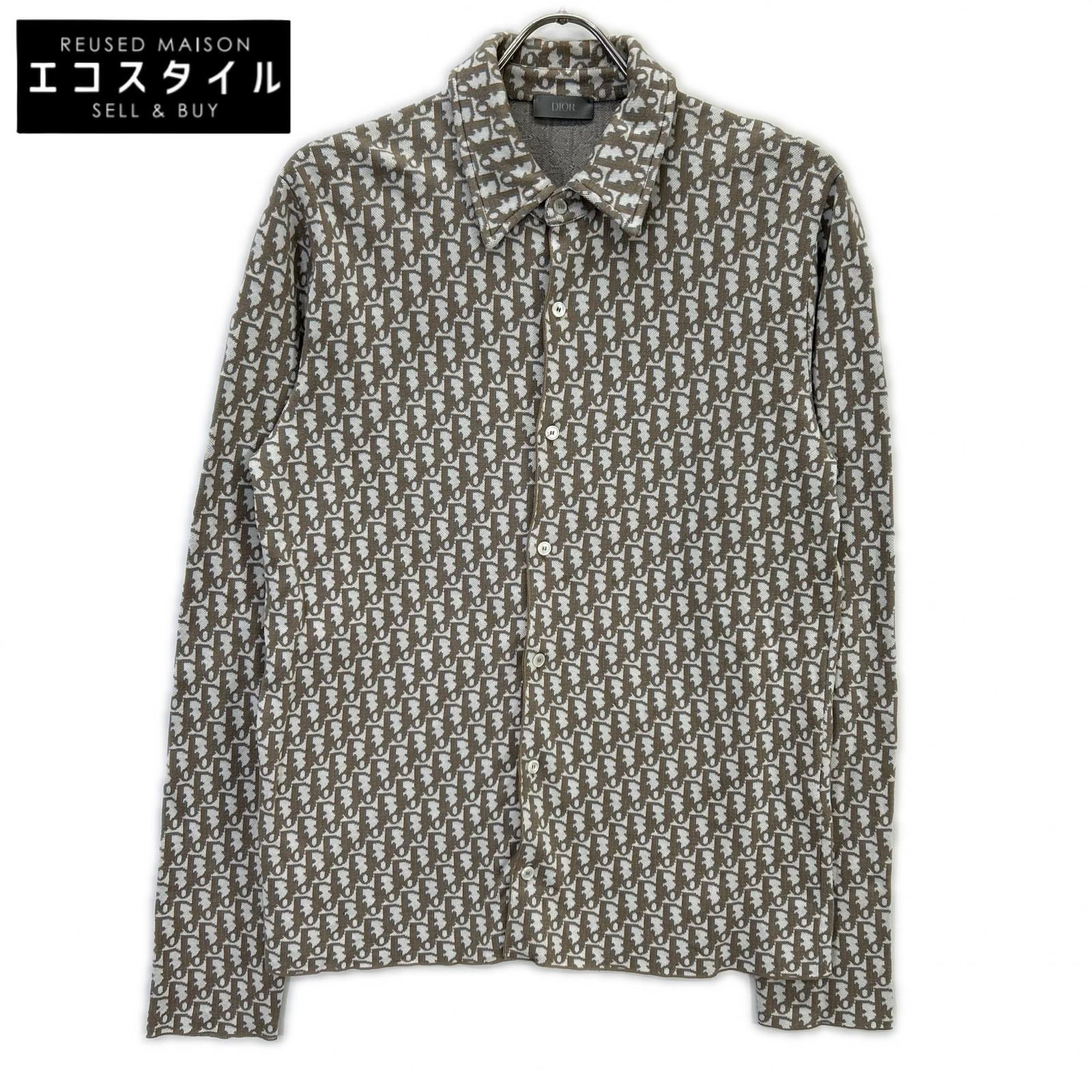DIOR クリスチャンディオール 20SS 023M550AT099 ﾌﾞﾗｳﾝ ｵﾌﾞﾘｰｸ ｺｯﾄﾝ総柄ｼｬﾂ トップス S 赤銅色 メンズ 【中古】 メンズファッション-トップス-カジュアルシャツ