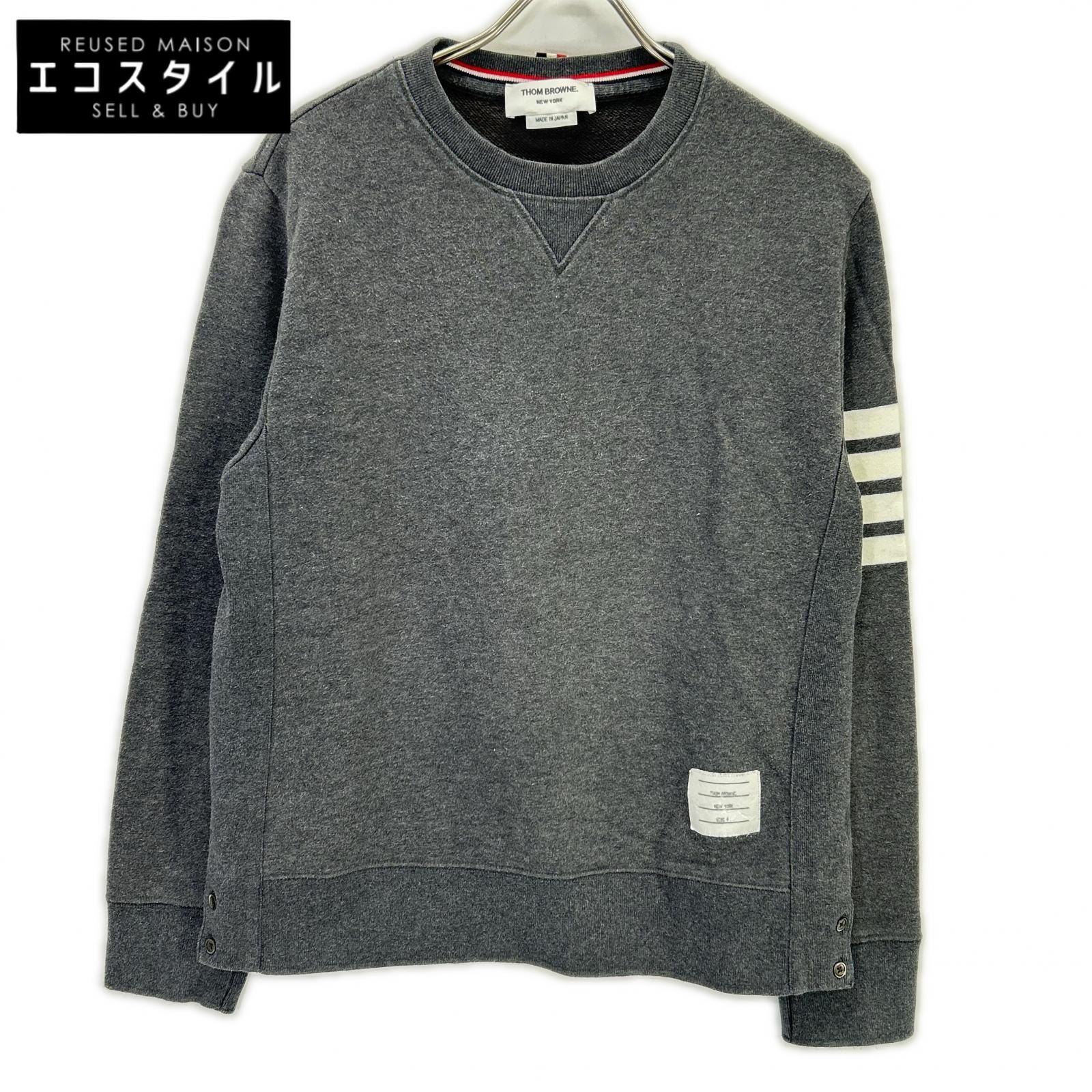 THOM BROWNE トム赤銅色 MJT021H-00535025 古典派音楽 繰り返しうしろ側 4-BAR トレーナー トップス   4 薄墨色 メンズ 【中古】