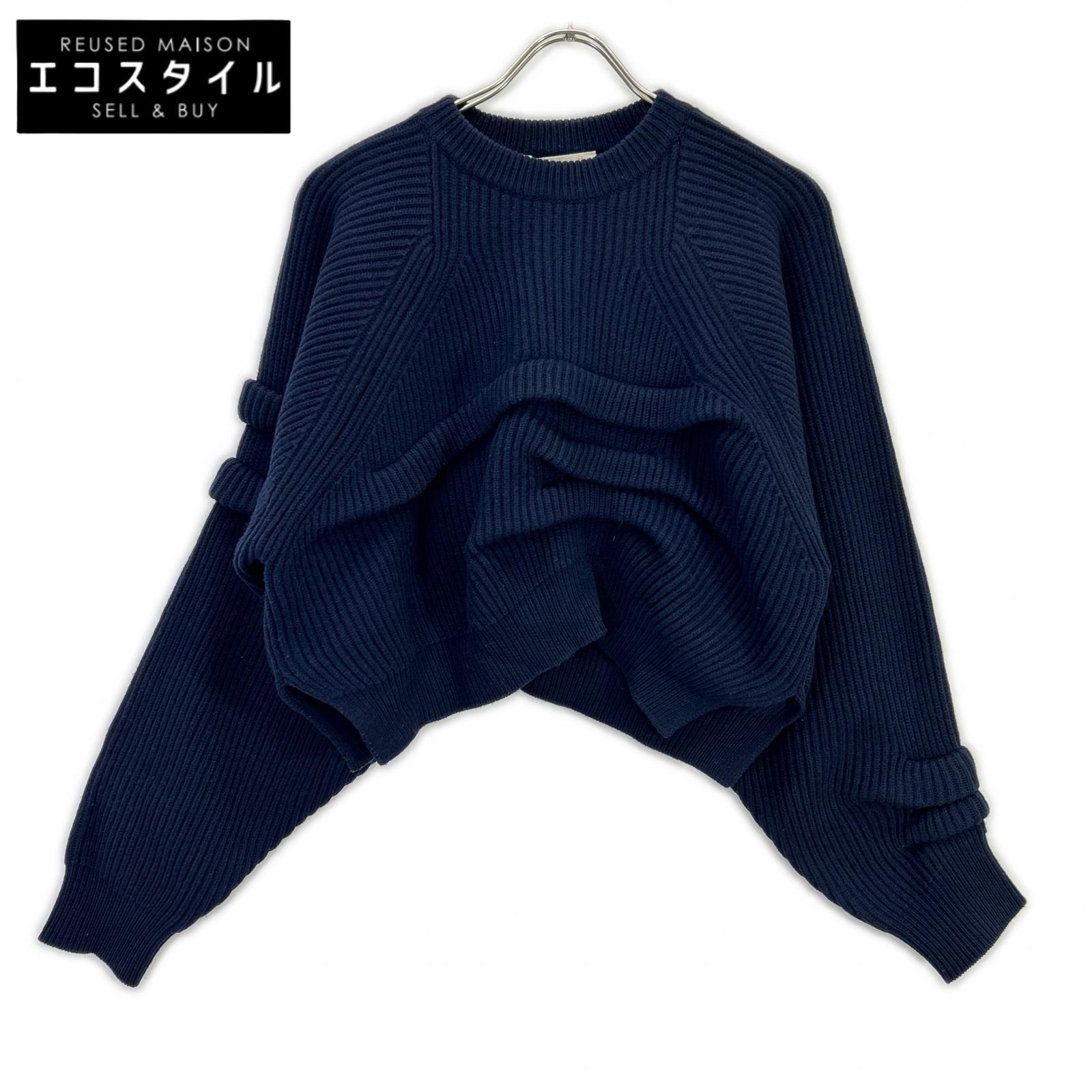 ENFOLD エンフォルド 23AW 米国海軍 TUCK SHORT KNIT PULLOVER トップス   38 米国海軍 レディース 【中古】