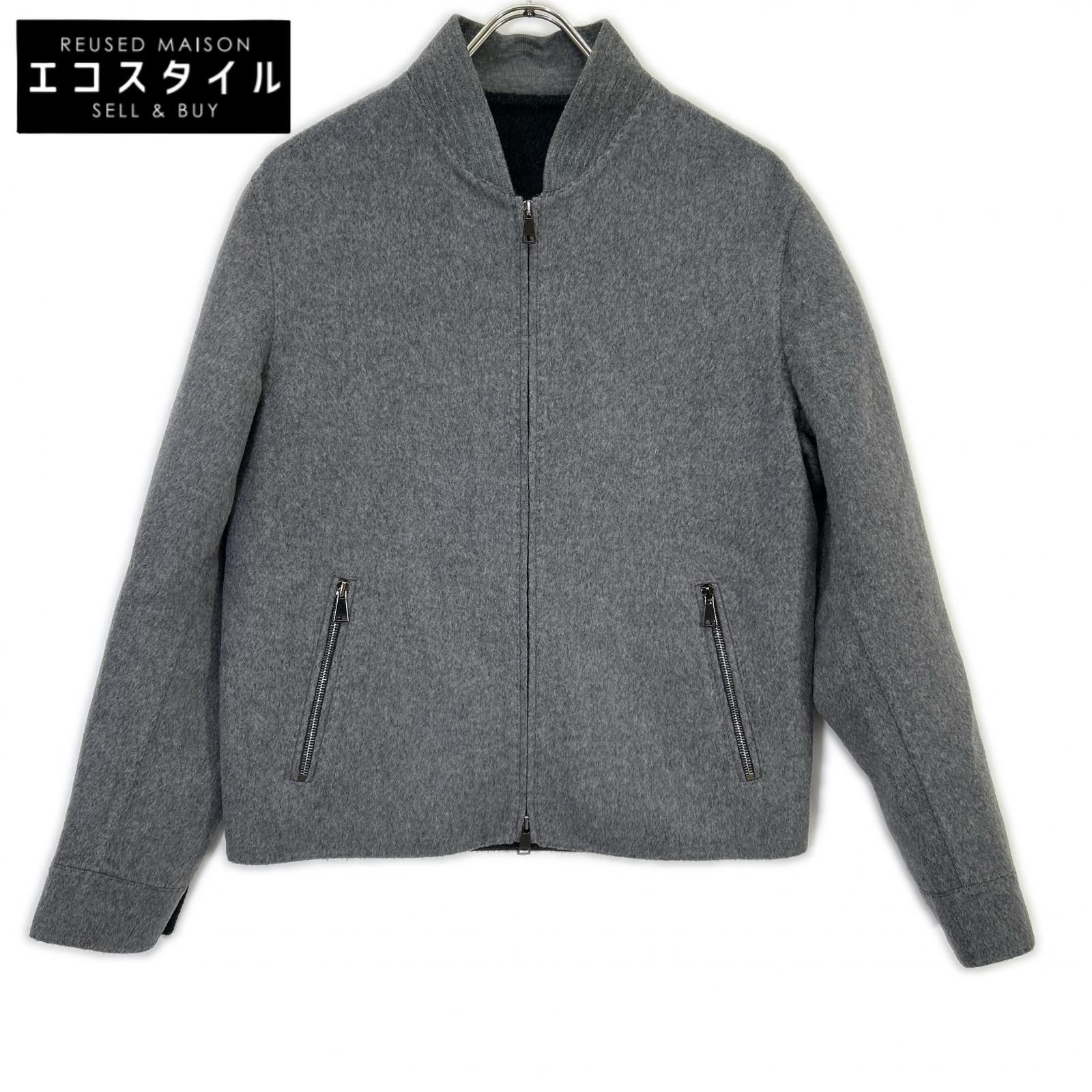 RING JACKET リングヂャケット 59083F06B 点火装置薄墨色 羊毛カシミール ダブル人間の顔 ジップアップ 上衣 上衣   2 薄墨色 メンズ 【中古】