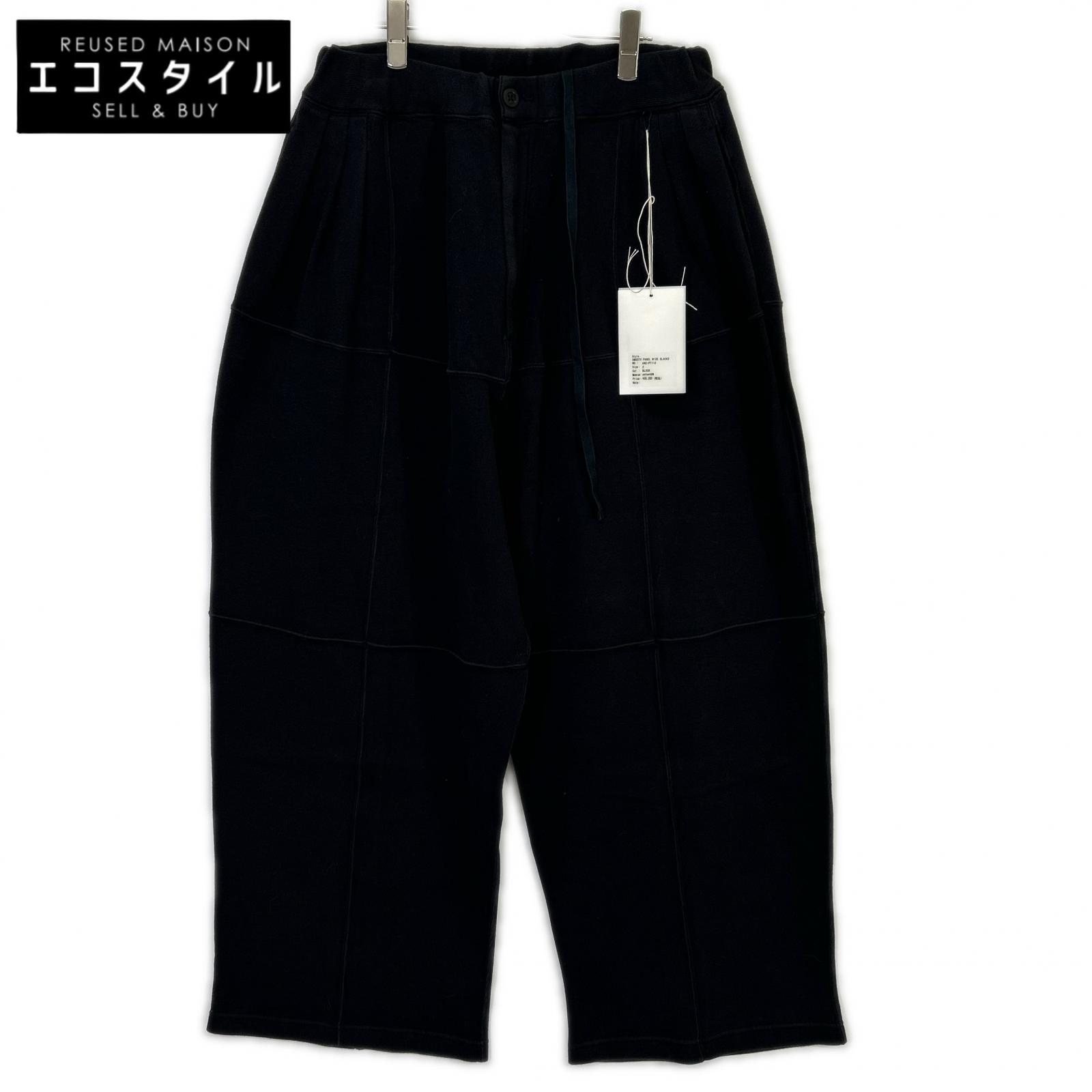 ANCELLM アンセルム 26SS ANC-PT110 黒いこと SMOOTH PANEL WIDE SLACKS ボトムス   2 黒いこと メンズ 【中古】