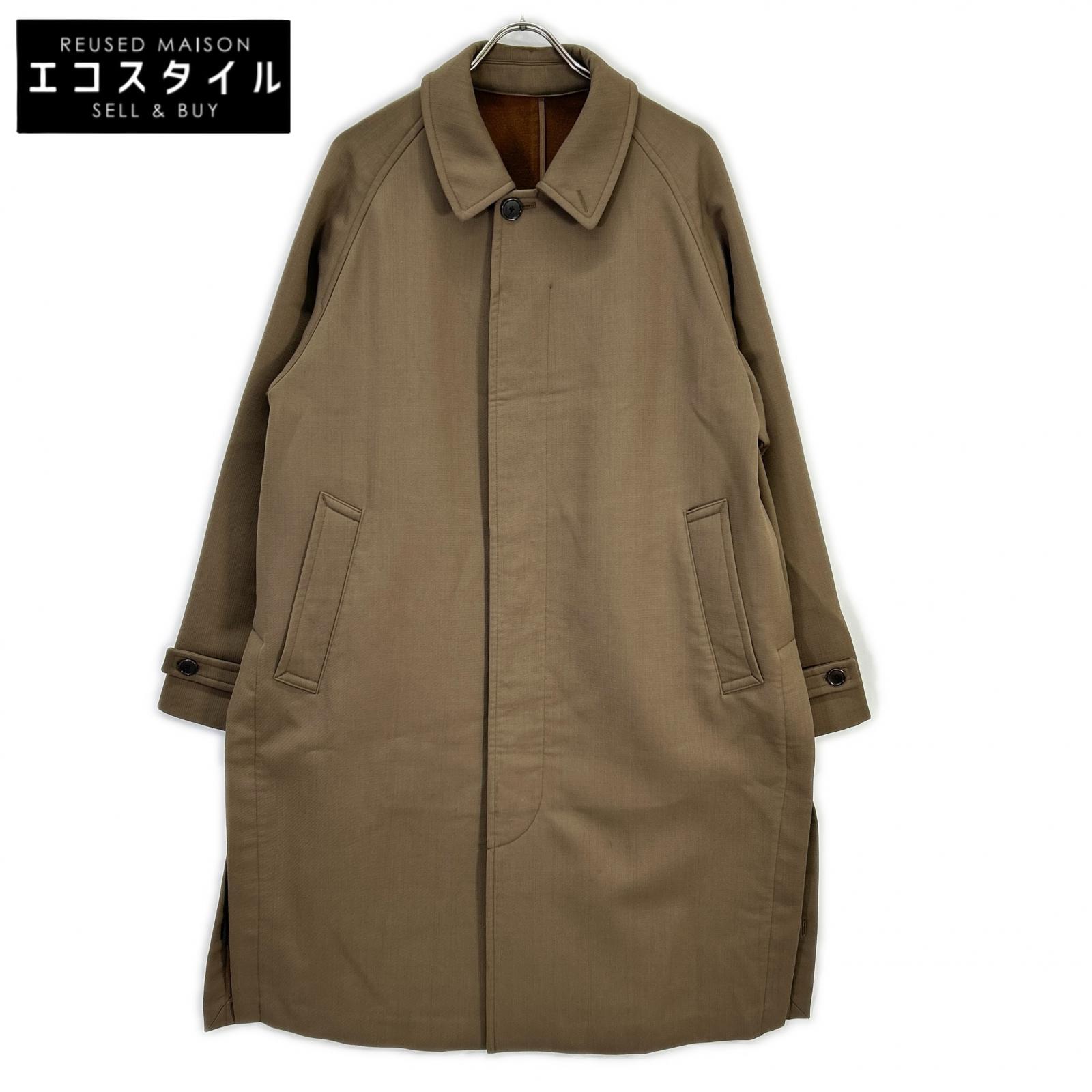 JOHN SMEDLEY ジョンスメドレー 20AW A2718FC 201 赤銅色 カシミヤ 羊毛 フーデッドロングコート バルマカーンコート 厚地の外套   2 赤銅色 メンズ 【中古】