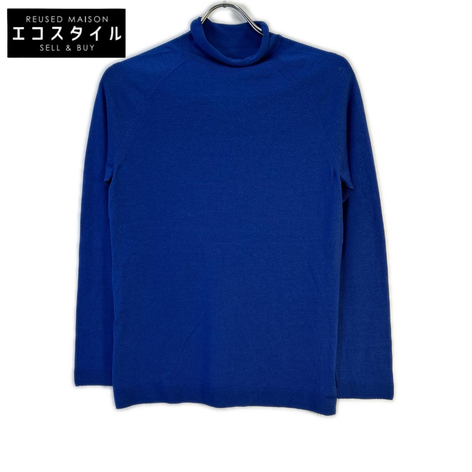 GALERIE VIE ギャルリーヴィー 青色 ウォッシャブルシルク ハイネックティーシャツ トップス   F 青色 レディース 【中古】