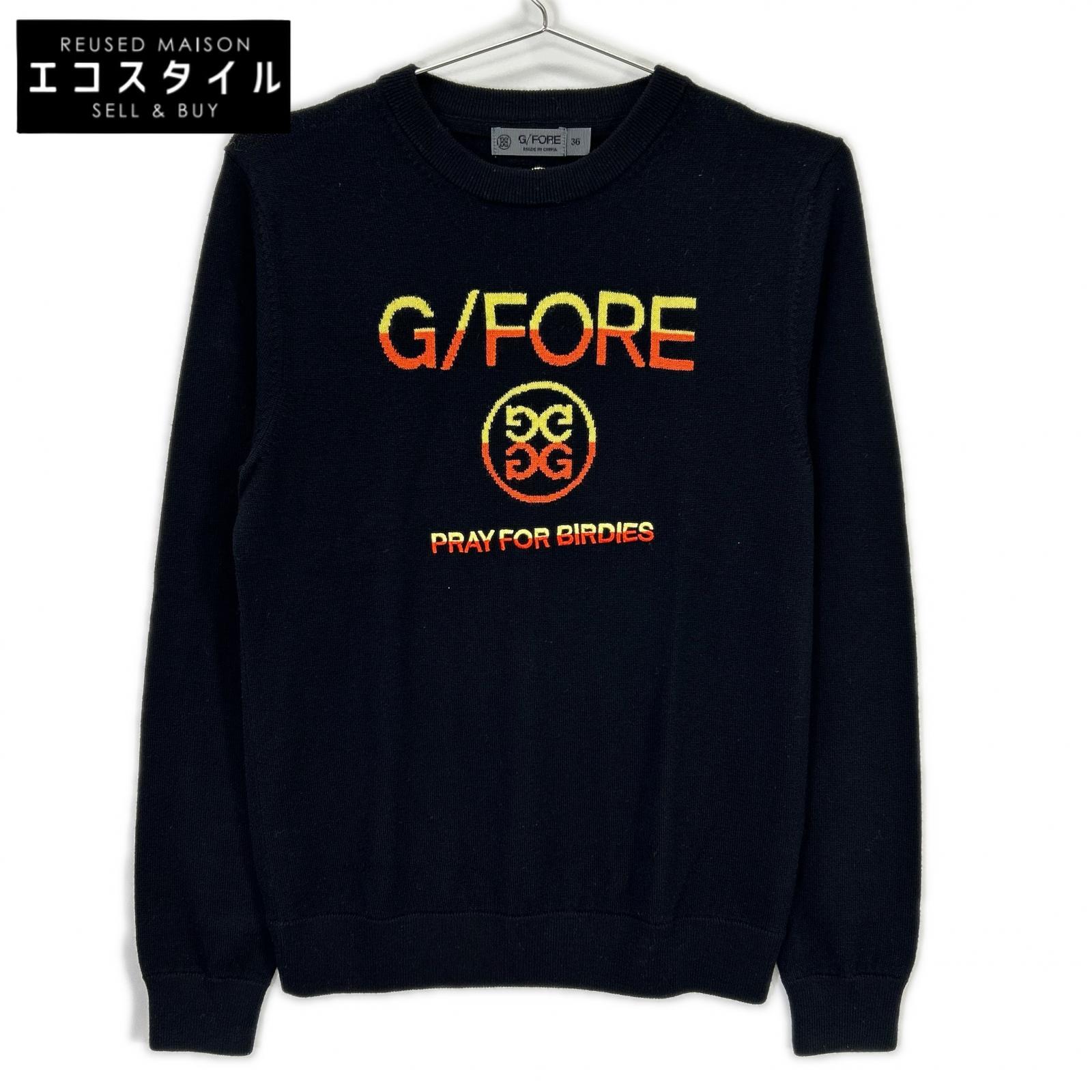G/FORE ジーフォア 073214757 黒いこと ロゴタイプ刺しゅう 編み物 トップス   36 黒いこと レディース 【中古】