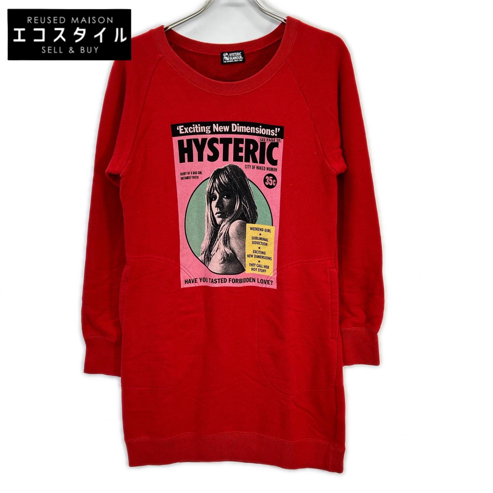 HYSTERIC GLAMOUR ヒステリックグラマー 01201CO01 レッド CITY OF NAKED WOMANワンピース ワンピース F レッド レディース 【中古】|ブランドリユース エコスタイル