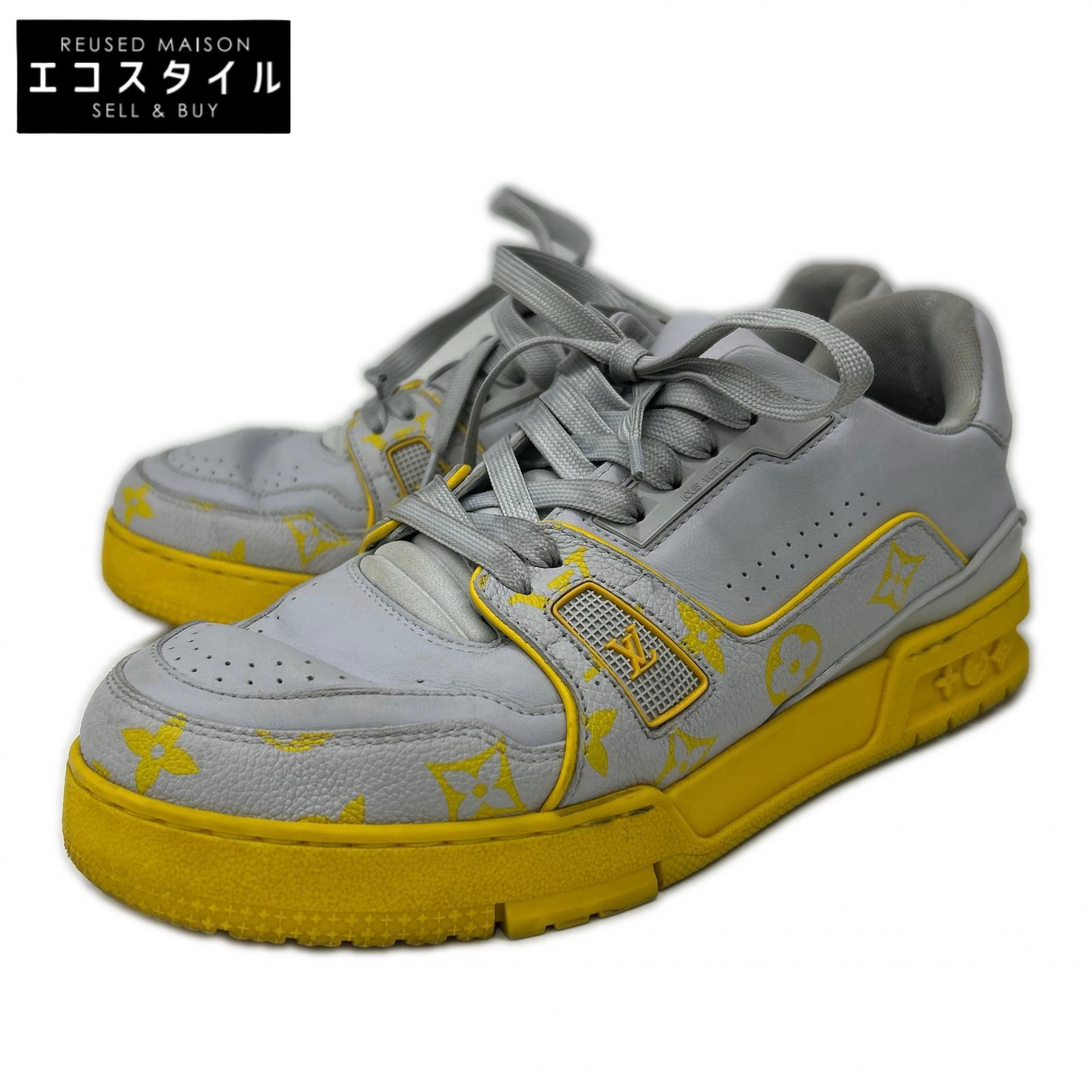 LOUIS VUITTON ルイヴィトン 1AHTPQ LV 調教師 スニーカー シューズ 6 1/2 薄墨色/黄色 メンズ 【中古】